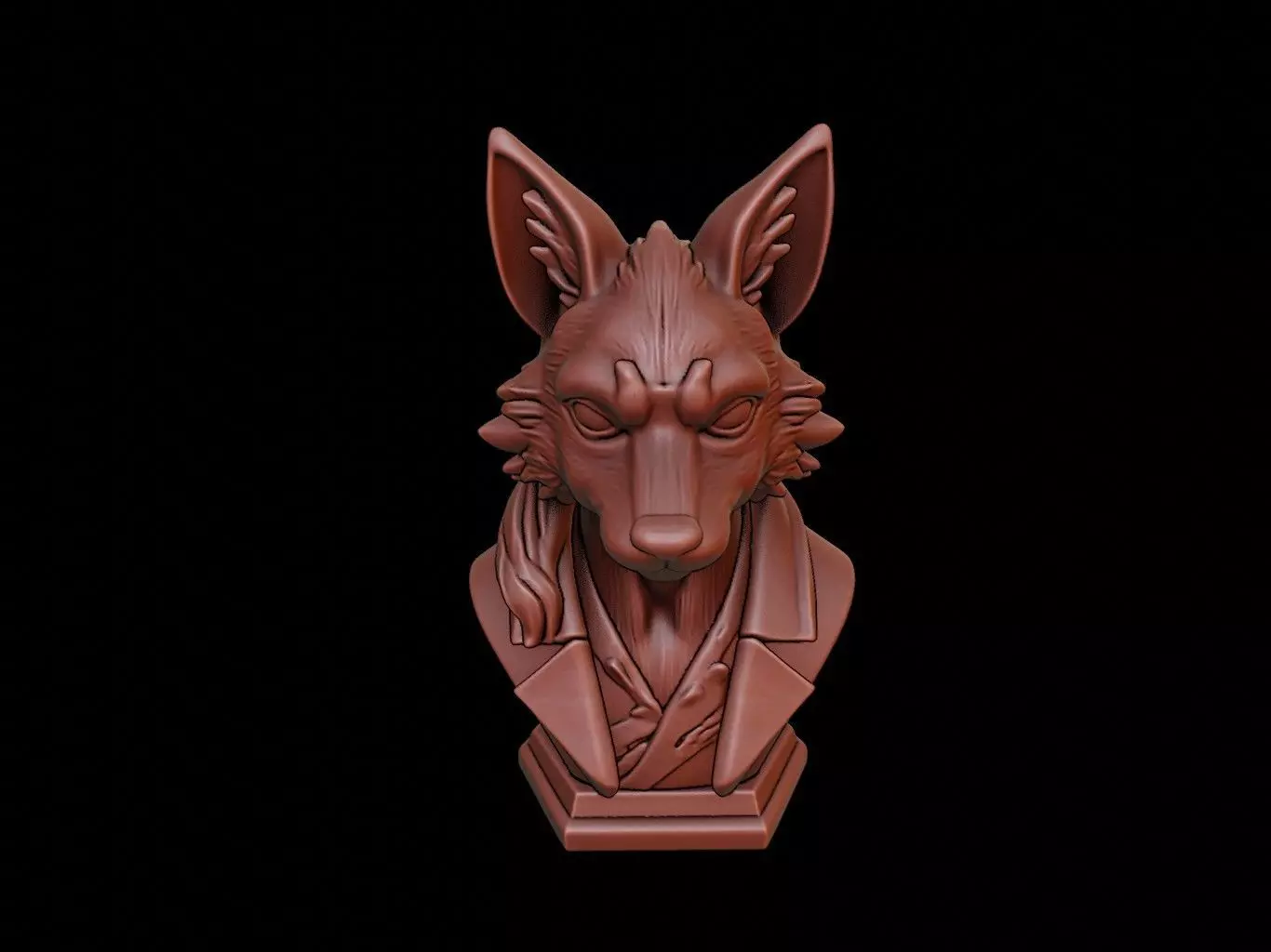 Kitsune Beast Bust 3D print model