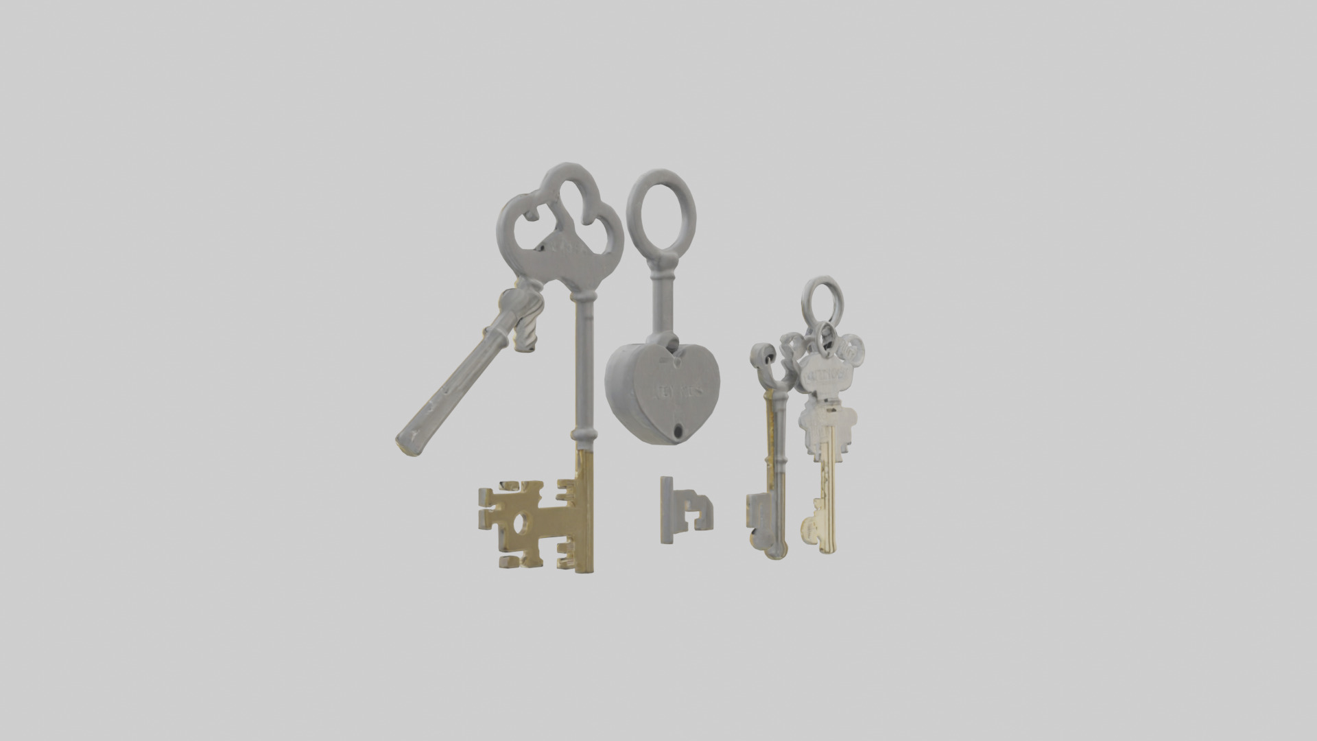 Keys model Low-poly 3D model_1
