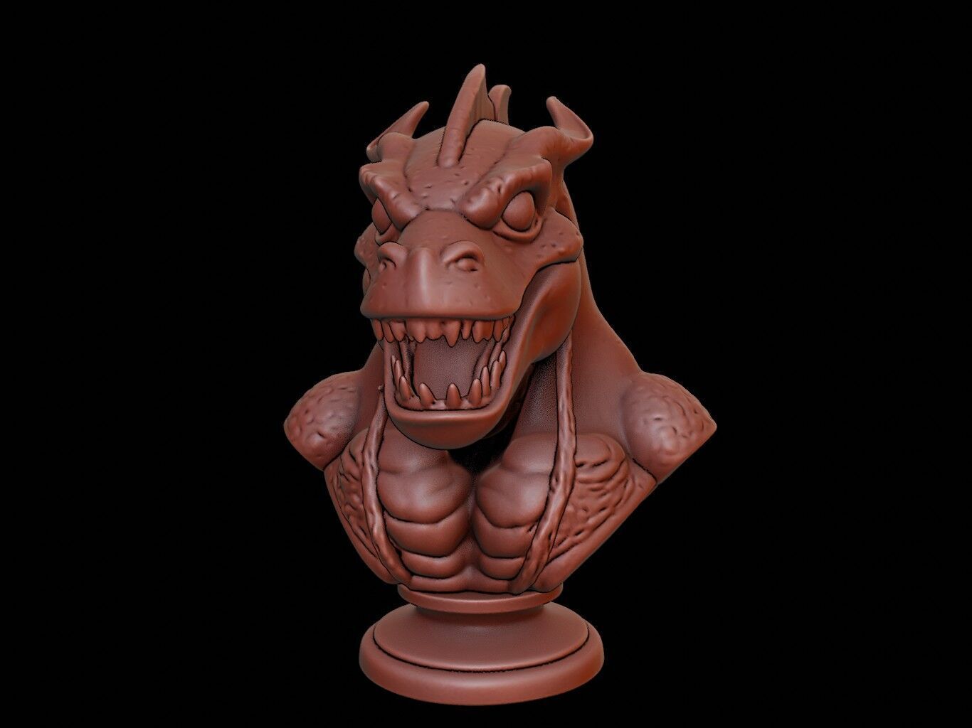 Leviathan Beast Bust 3D print model_2