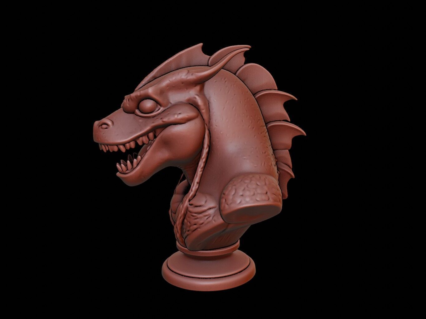 Leviathan Beast Bust 3D print model_1