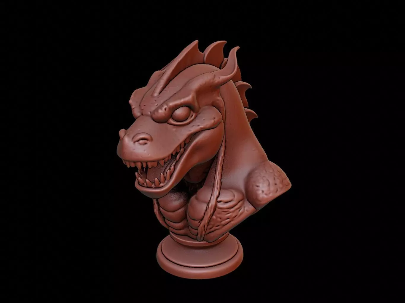 Leviathan Beast Bust 3D print model_0