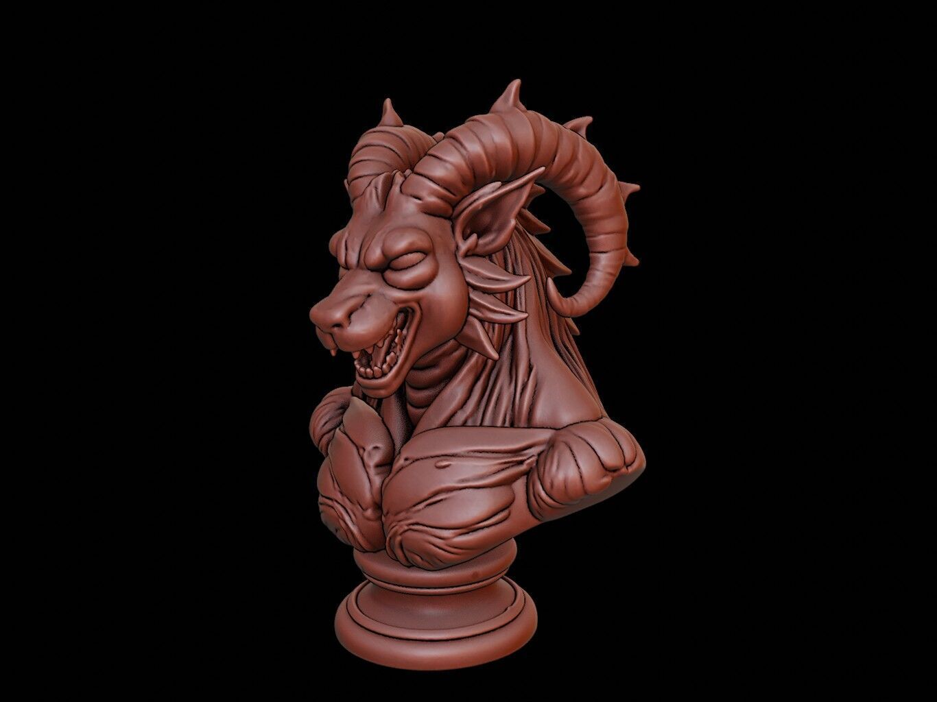 Manticore Beast Bust 3D print model_1