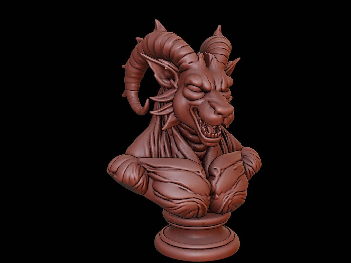 Manticore Beast Bust 3D print model_2