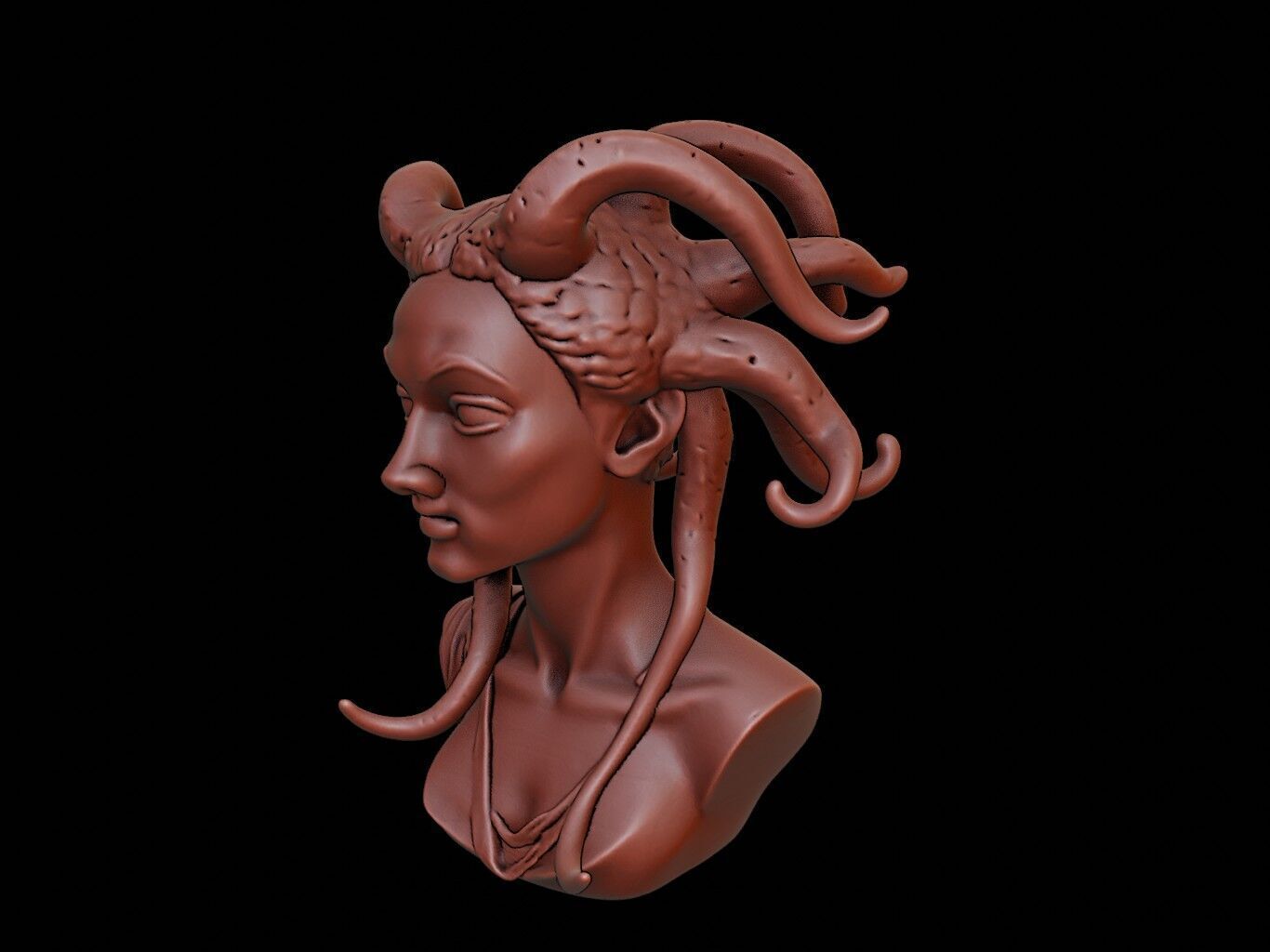 Medusa Beast Bust 3D print model_1