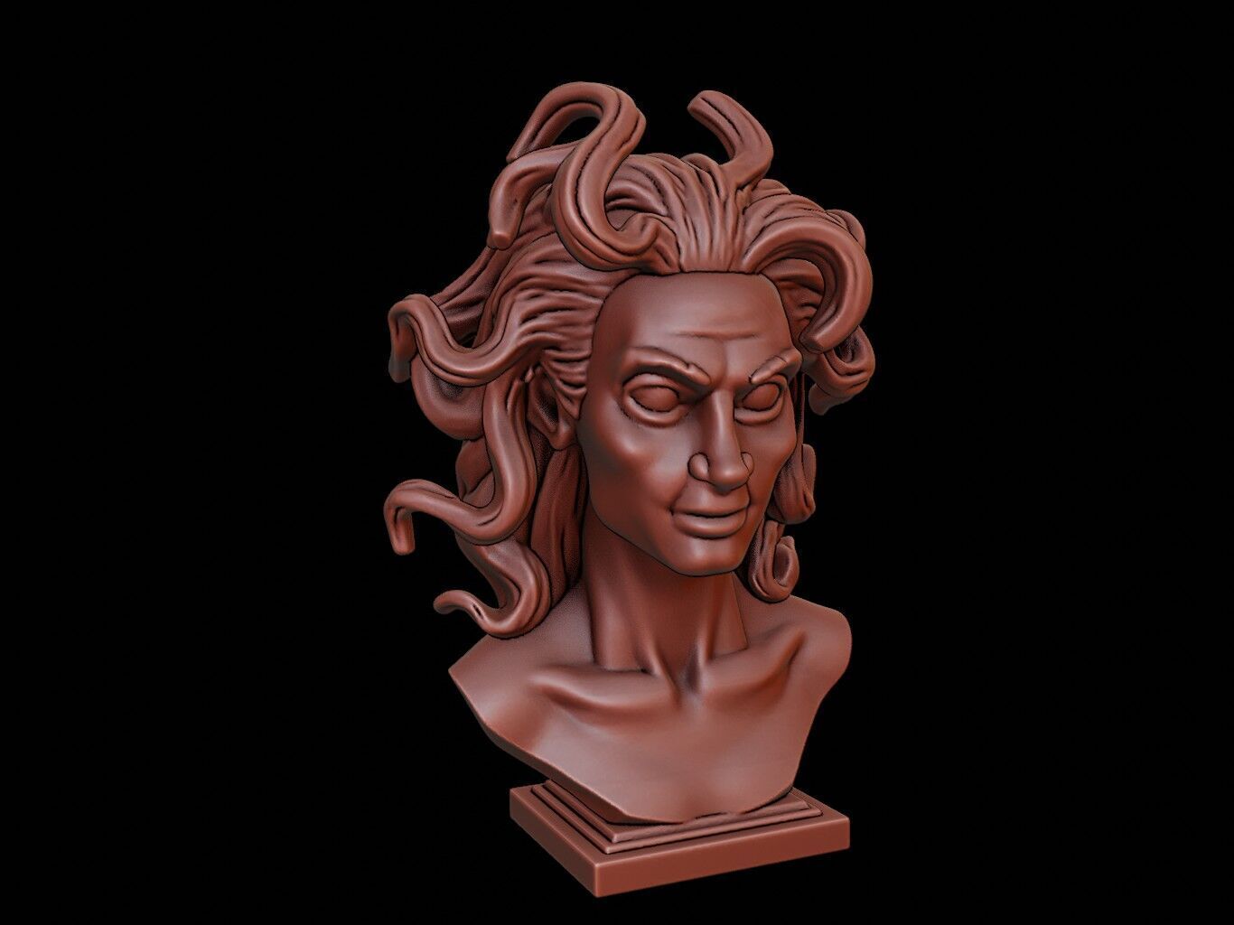 Medusa Beast Bust 3D print model_2