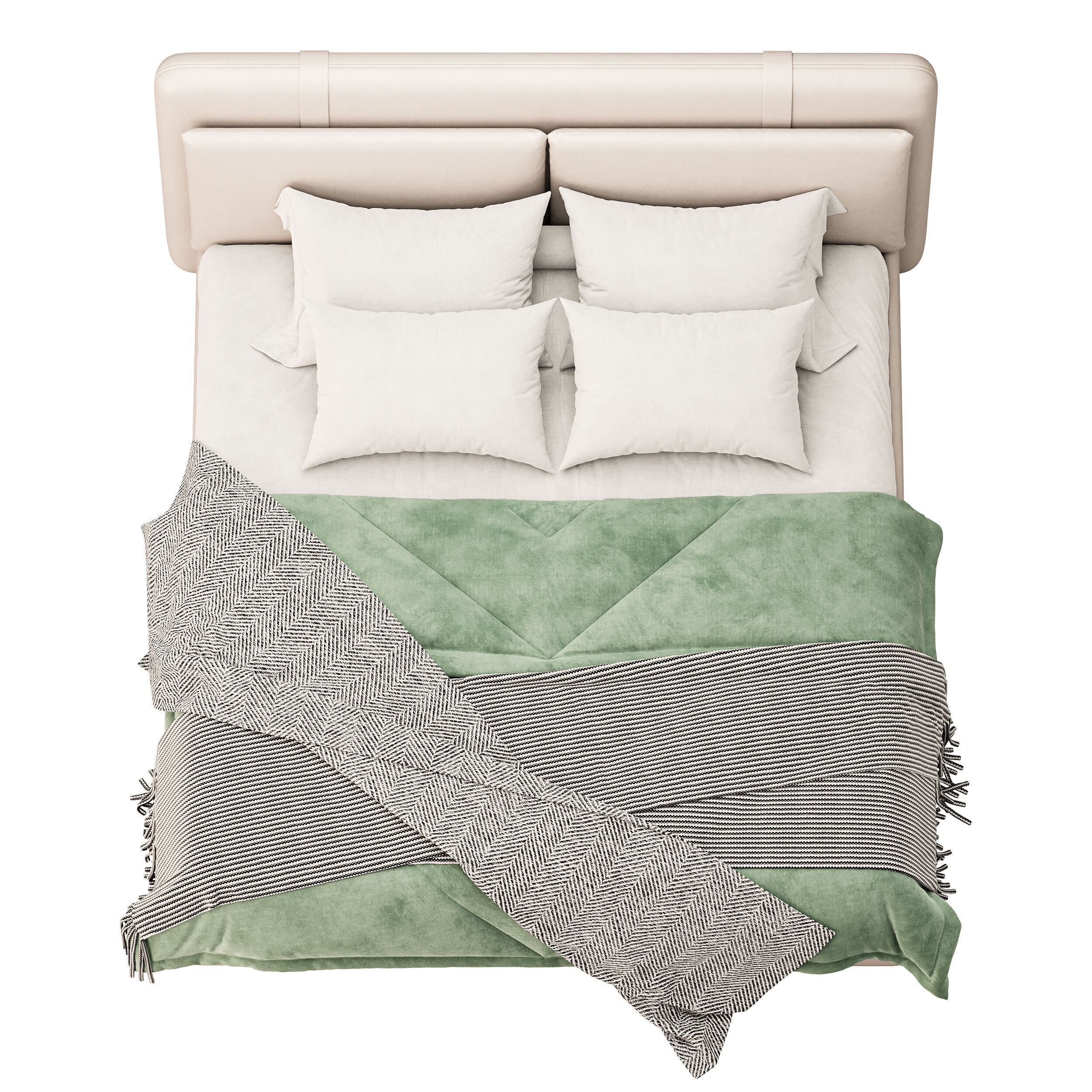 Frame Solid Wood Leather 3D model_9