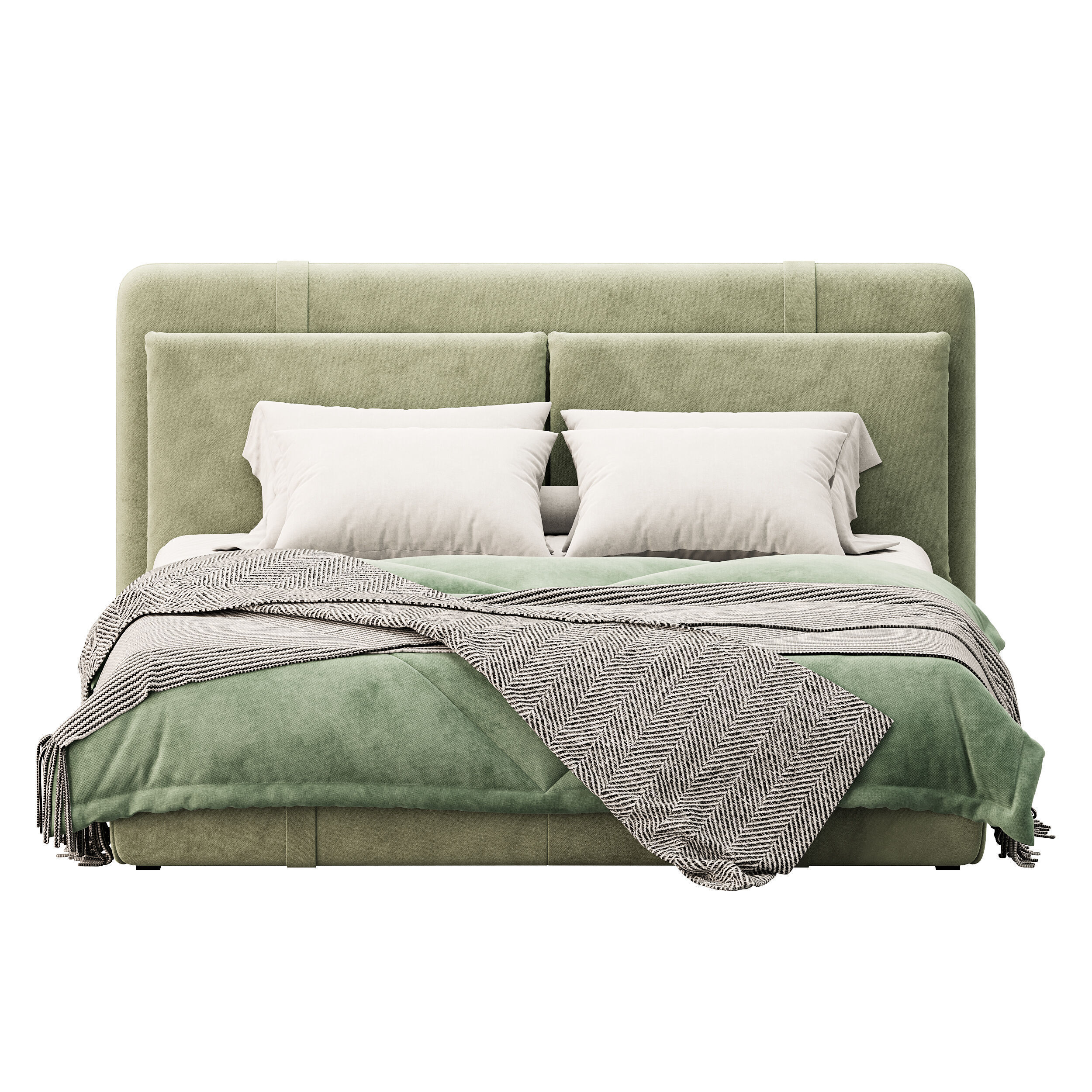 Frame Solid Wood Leather 3D model_2