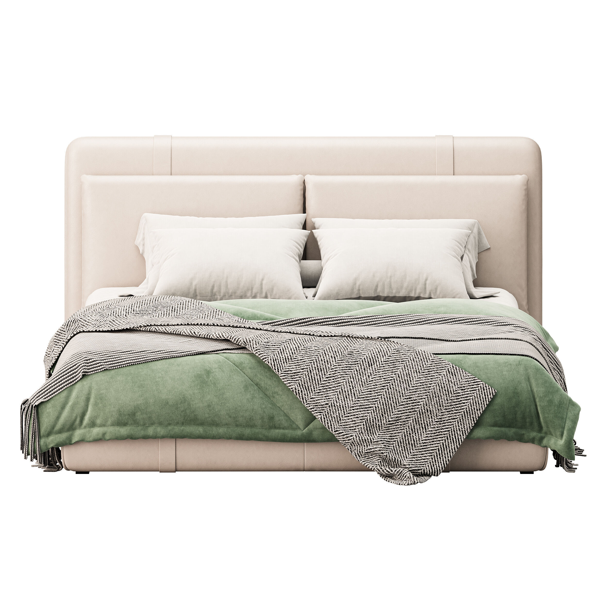 Frame Solid Wood Leather 3D model_6