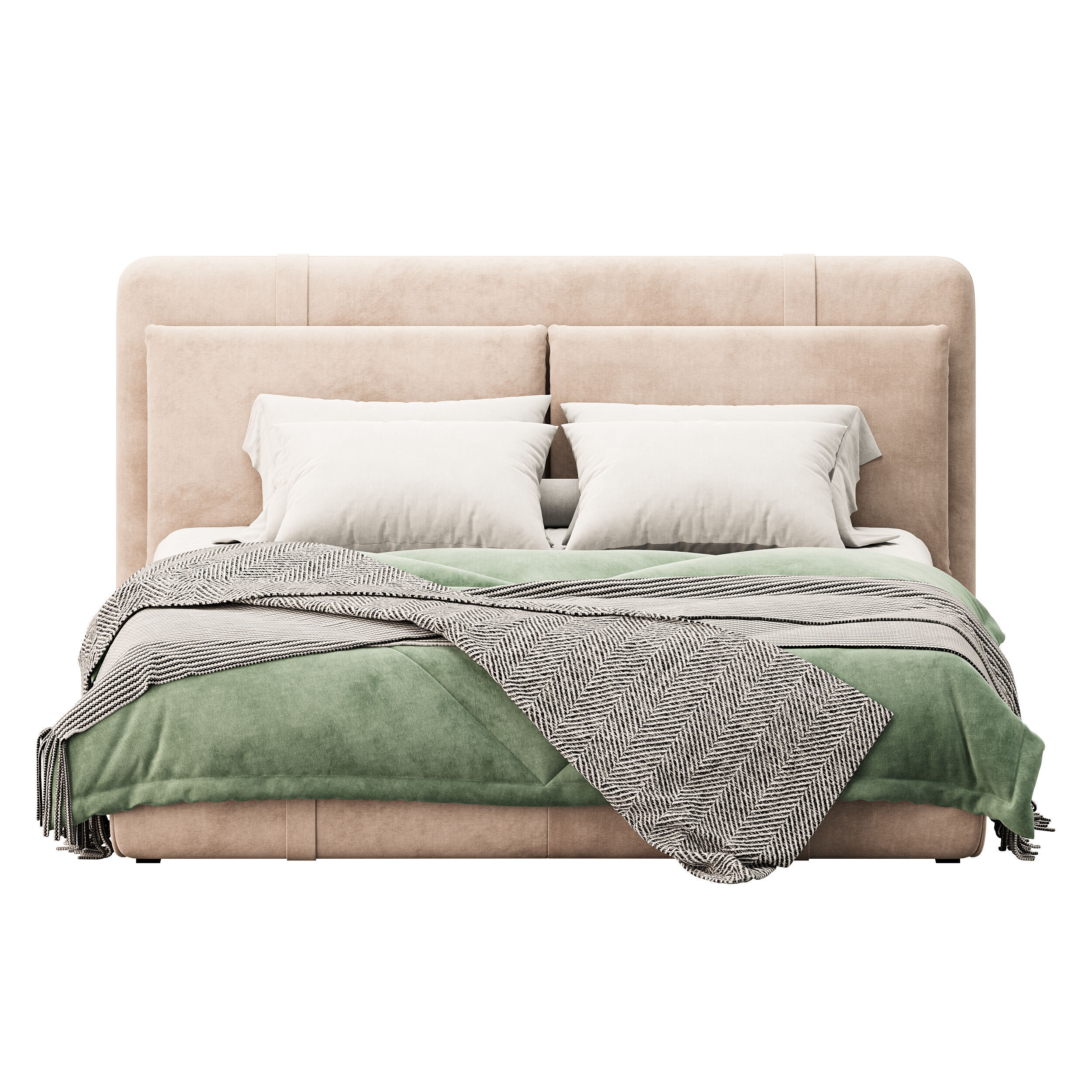 Frame Solid Wood Leather 3D model_3