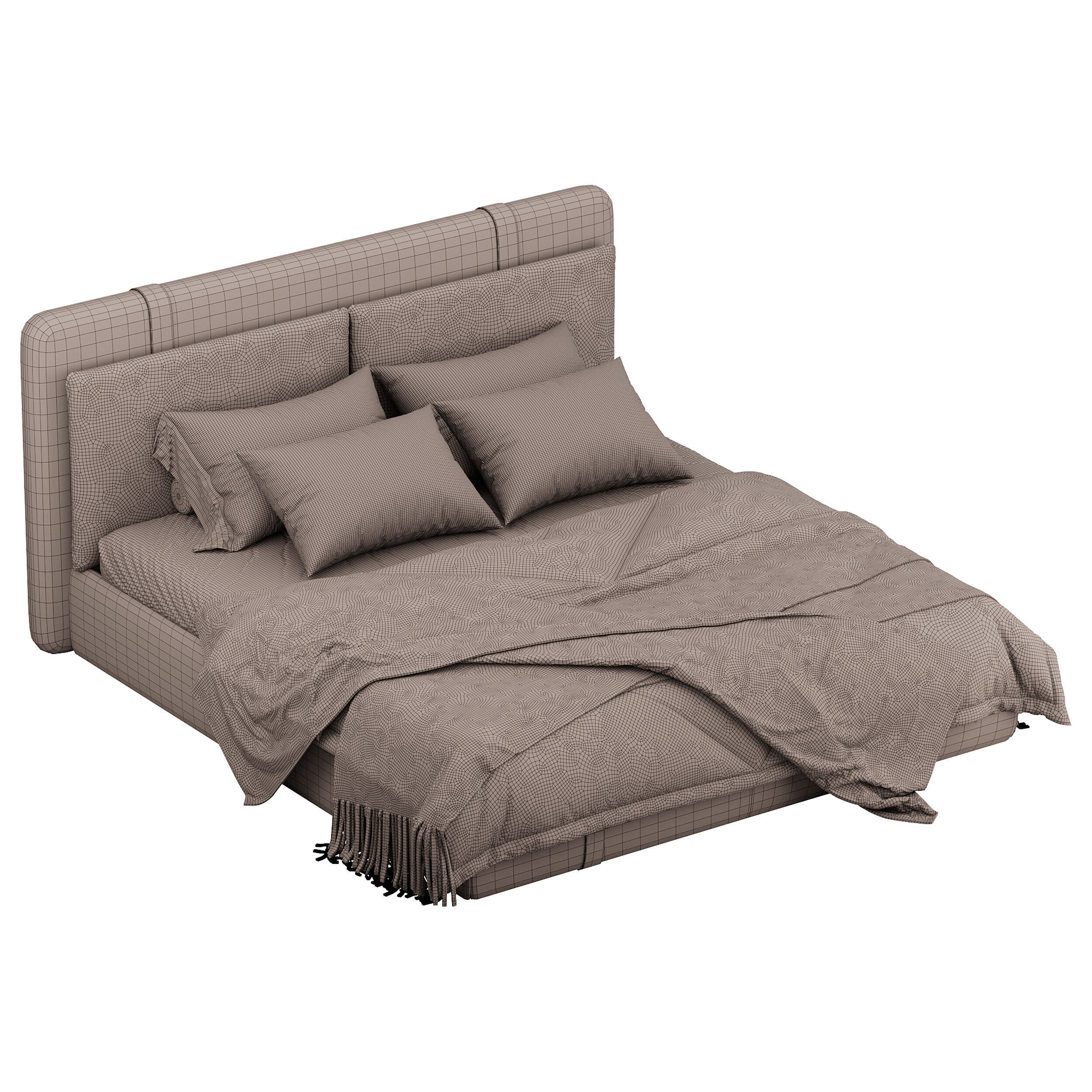 Frame Solid Wood Leather 3D model_13