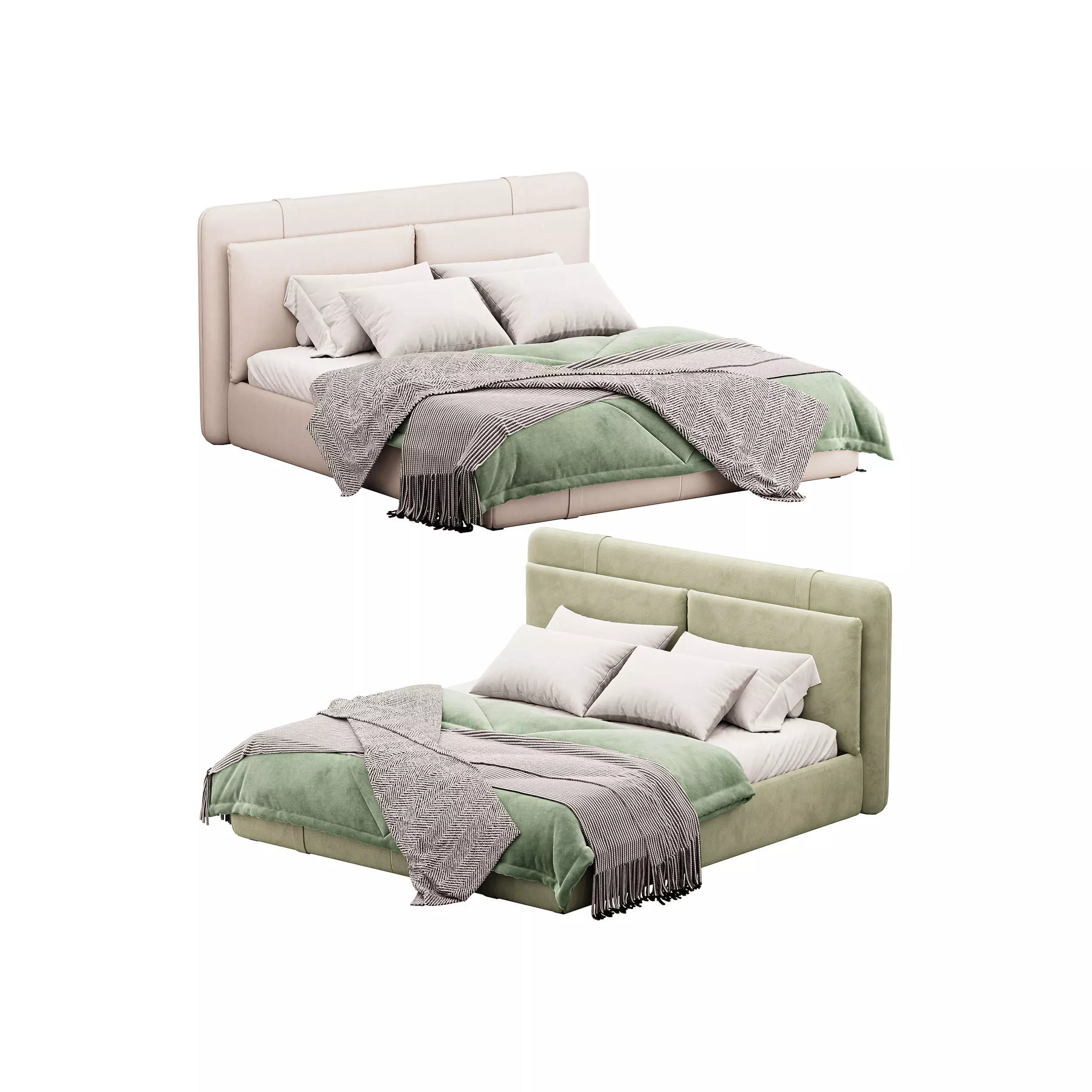 Frame Solid Wood Leather 3D model_0