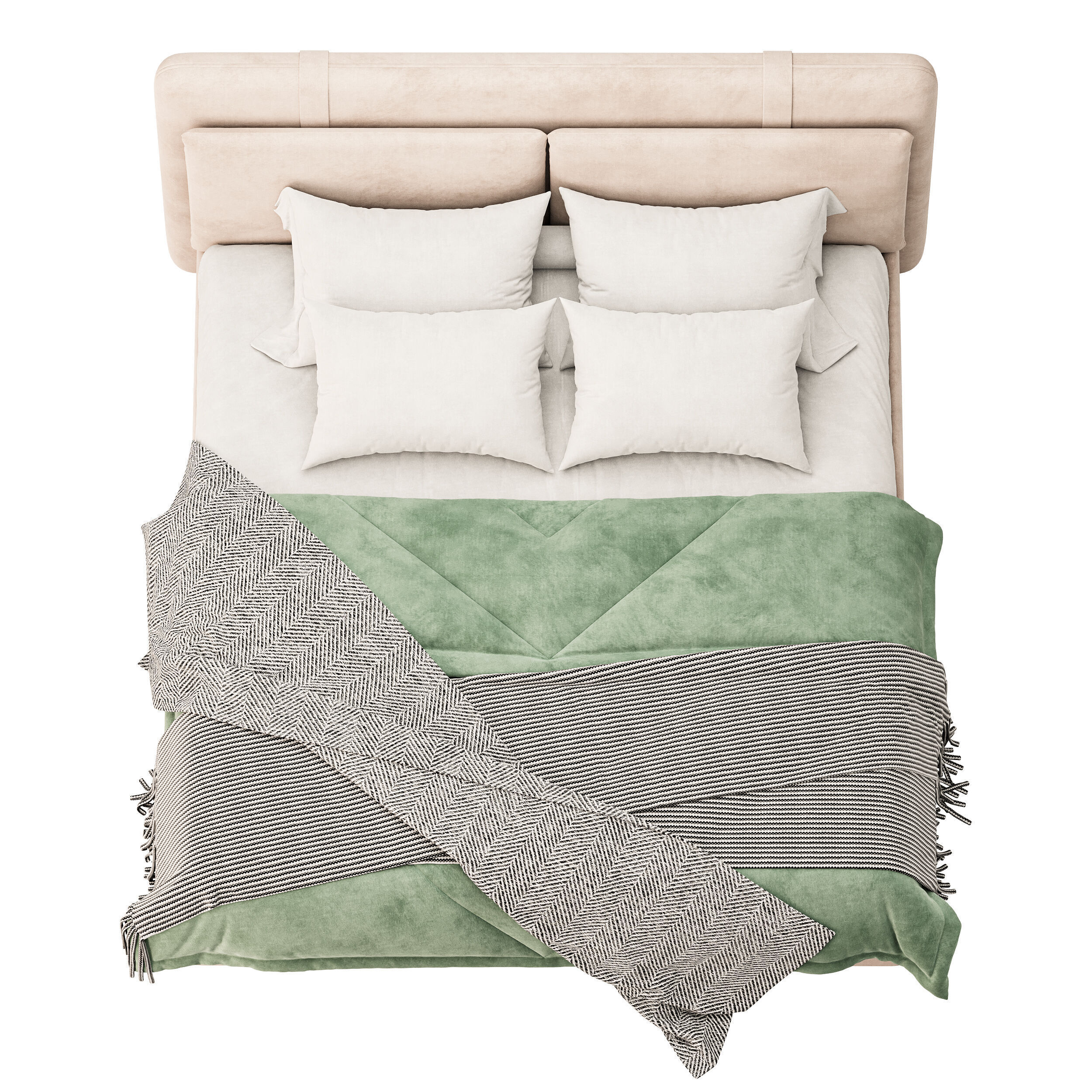 Frame Solid Wood Leather 3D model_7