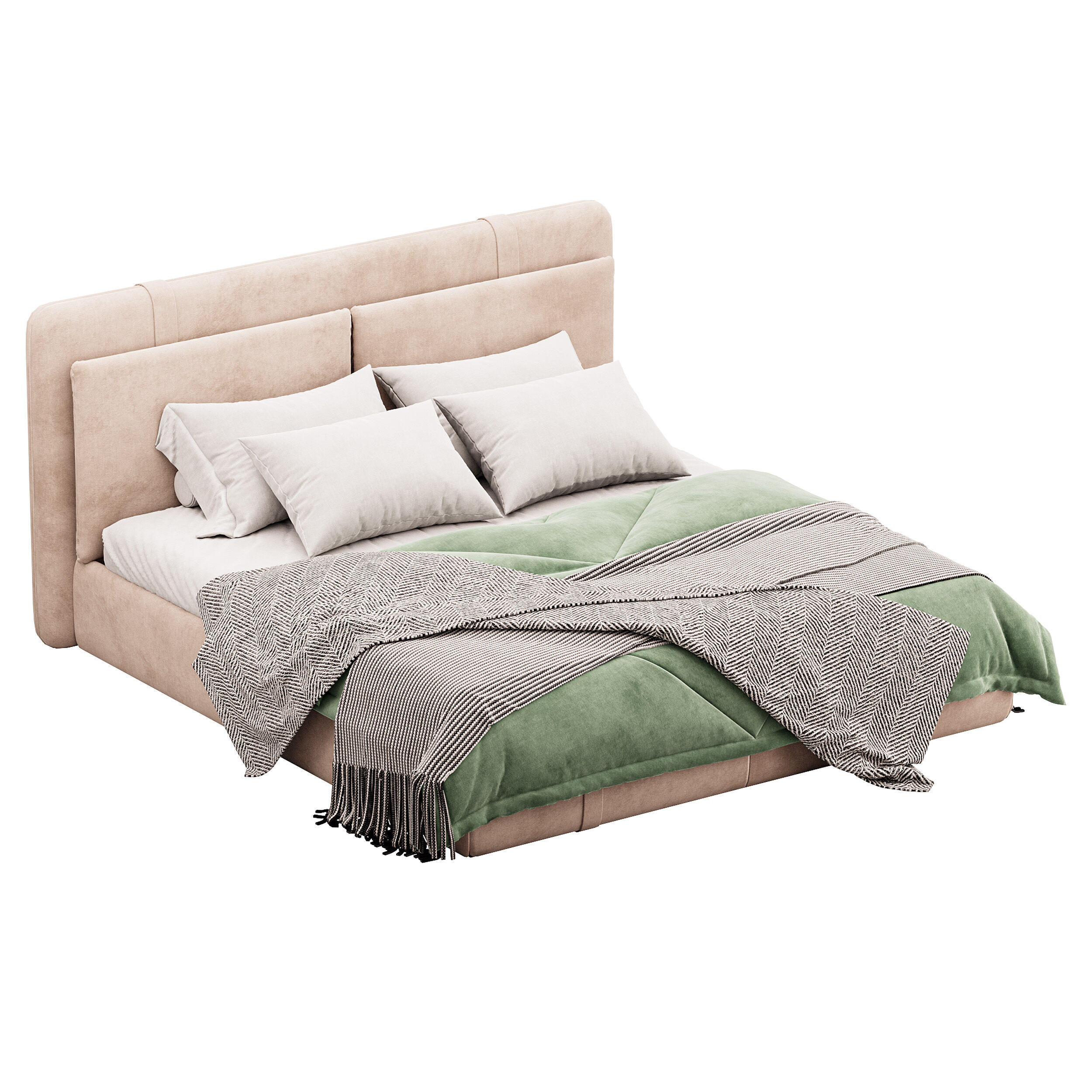 Frame Solid Wood Leather 3D model_5