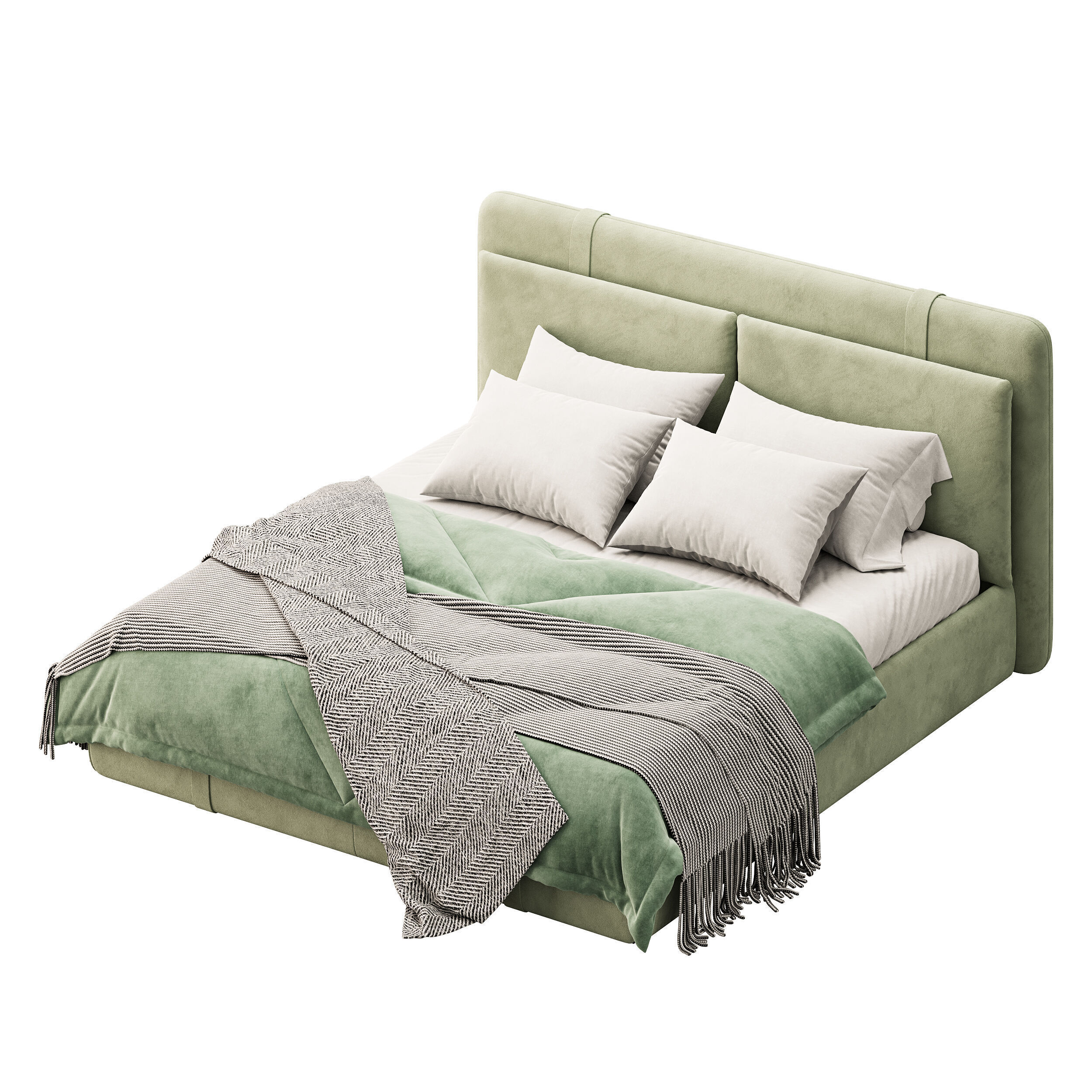 Frame Solid Wood Leather 3D model_8