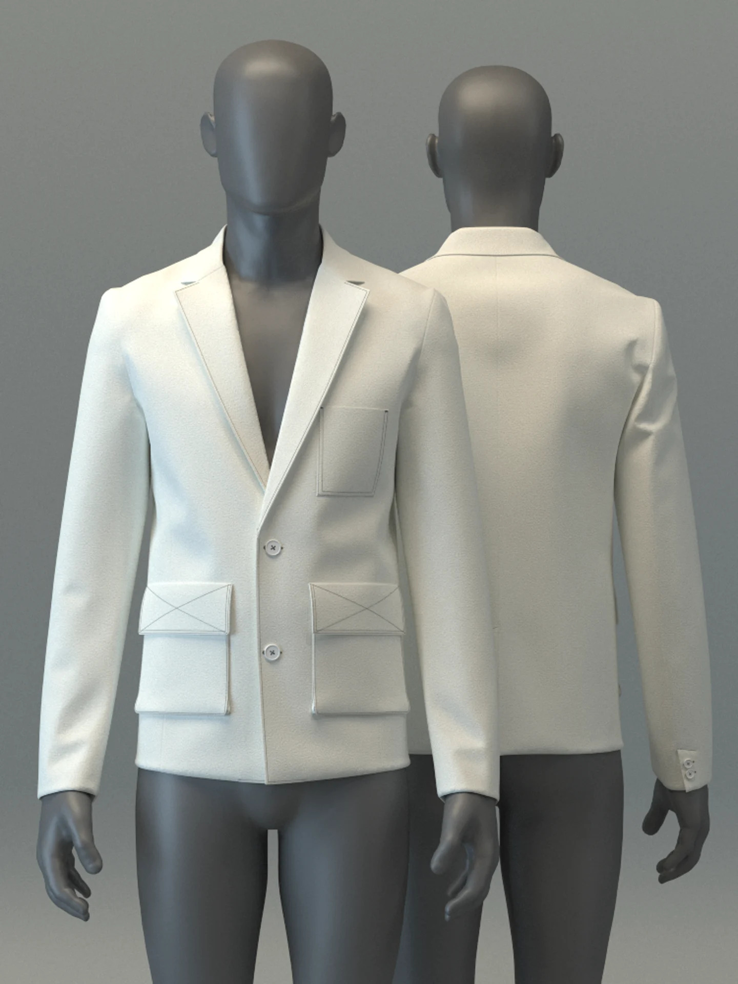 Blazer with Pockets 3D model_2