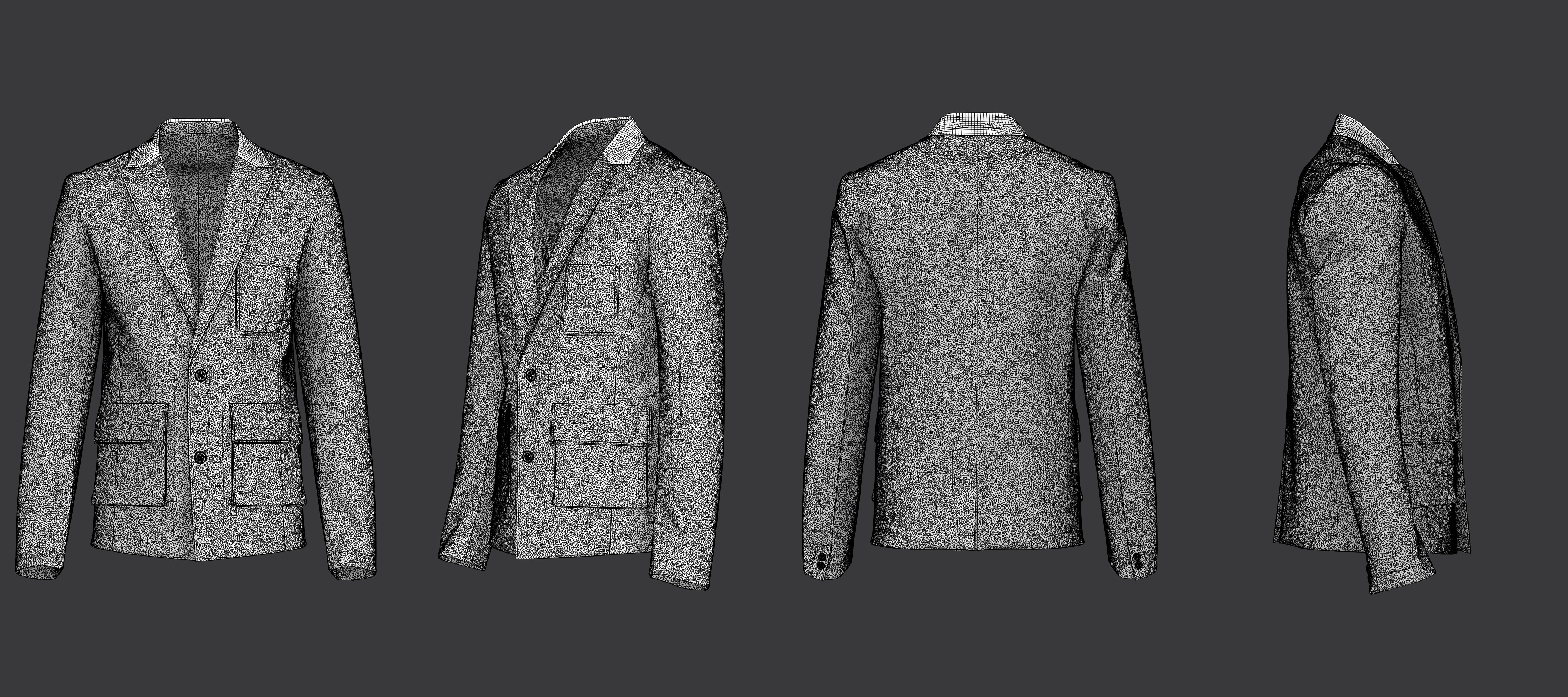 Blazer with Pockets 3D model_9