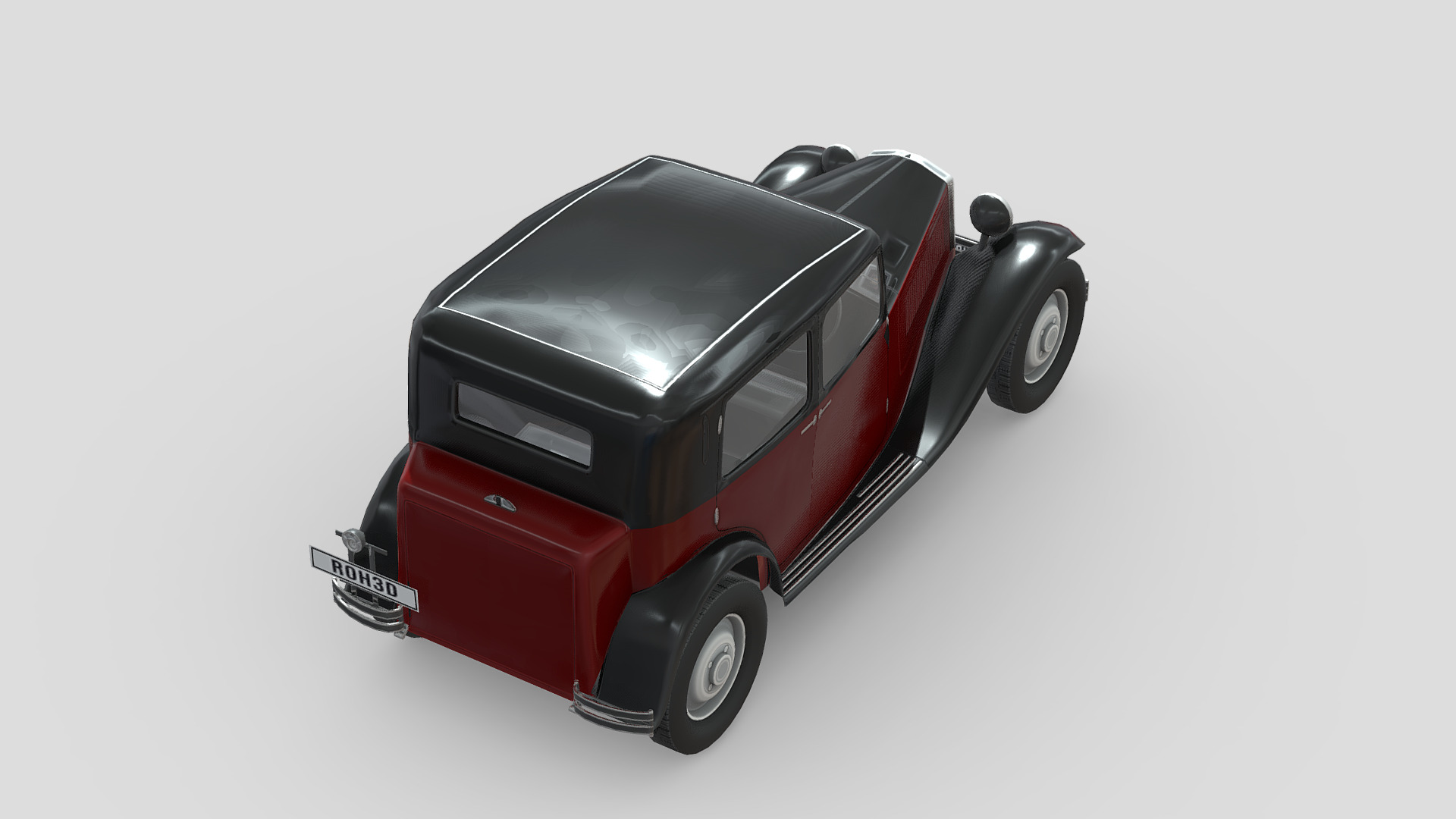 Lancia Augusta 1933 Low-poly 3D model_4