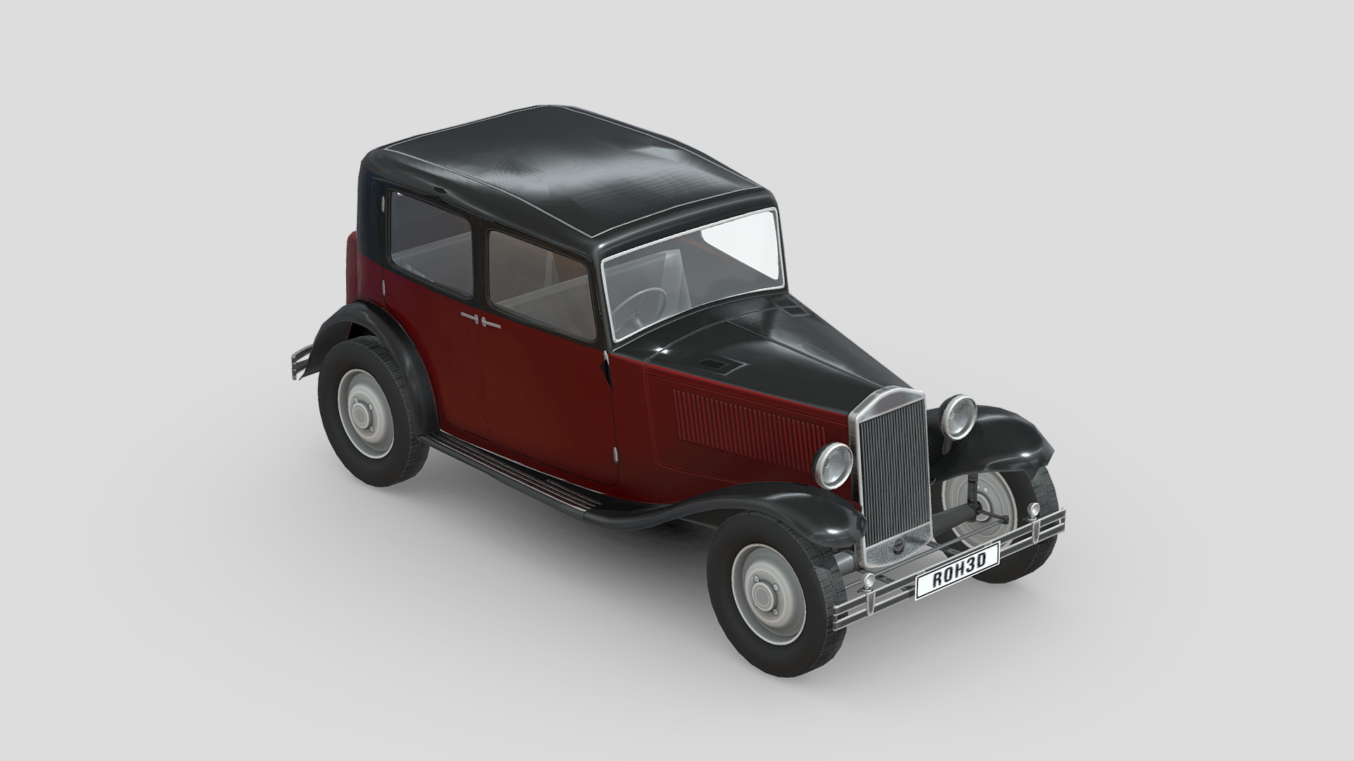 Lancia Augusta 1933 Low-poly 3D model_3