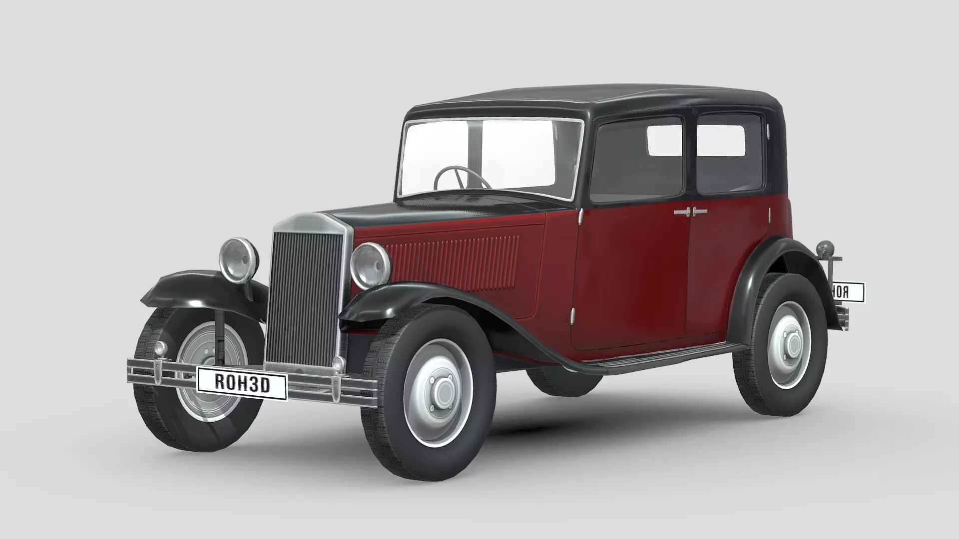 Lancia Augusta 1933 Low-poly 3D model_0