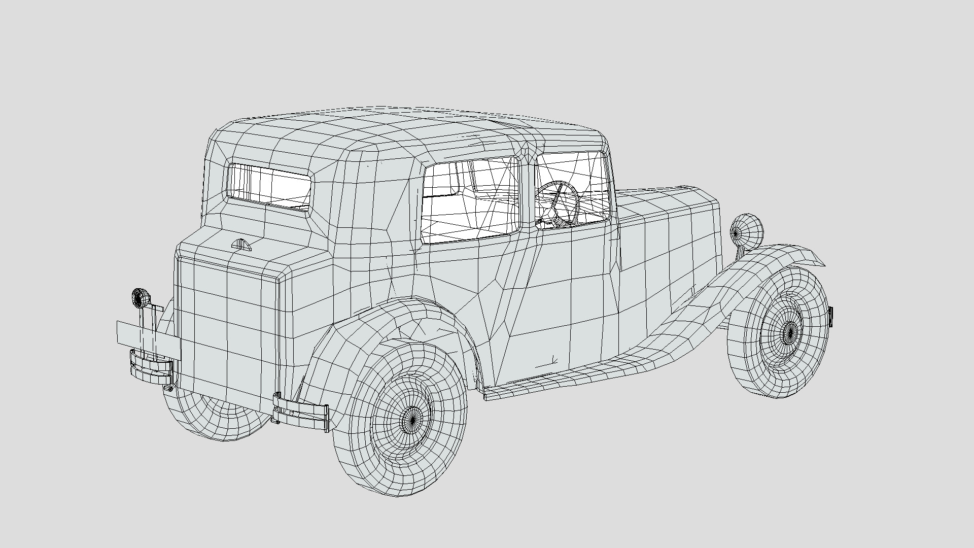 Lancia Augusta 1933 Low-poly 3D model_6