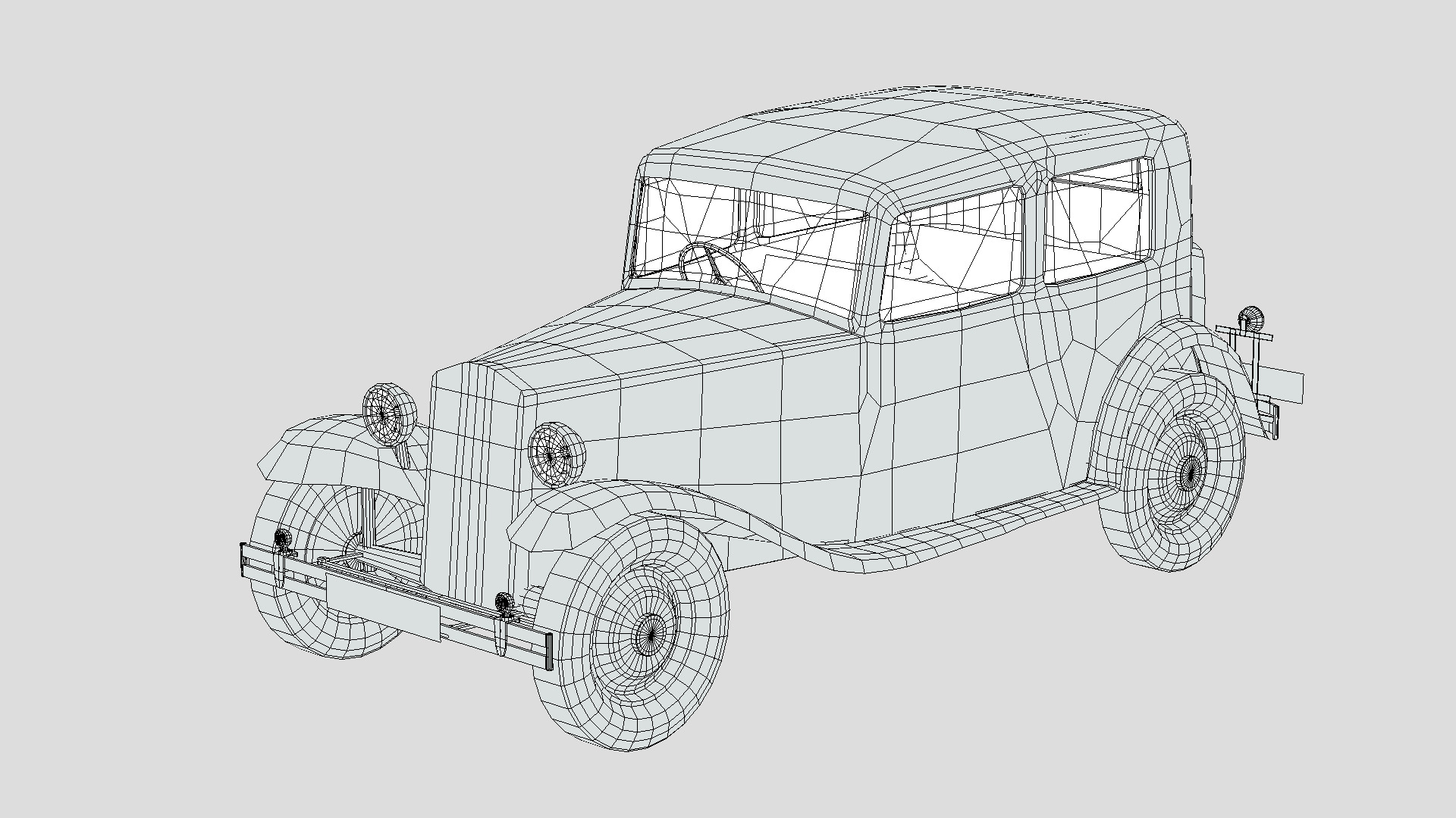 Lancia Augusta 1933 Low-poly 3D model_5