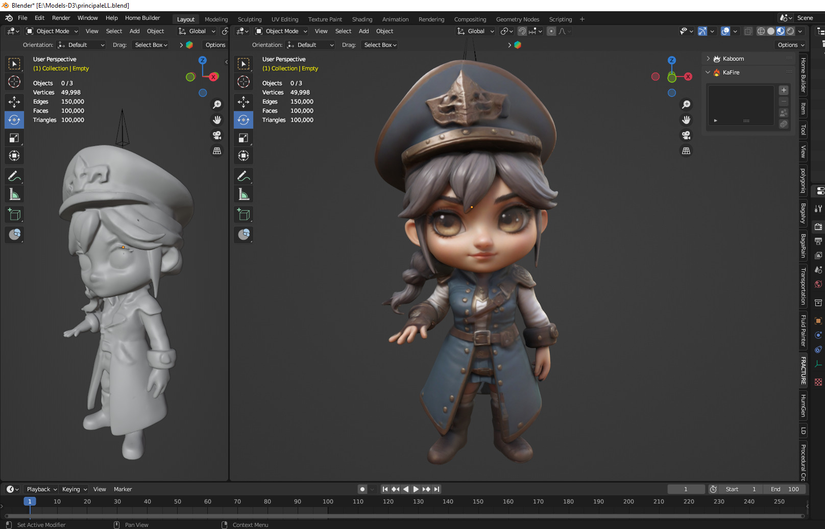 cartoon policewoman 3D print model_2