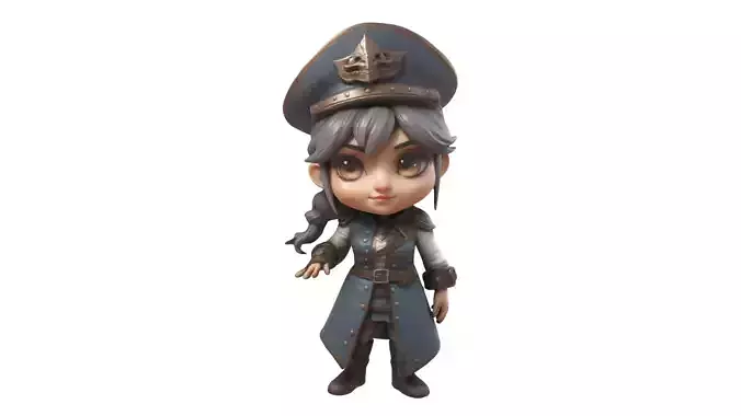 cartoon policewoman 3D print model