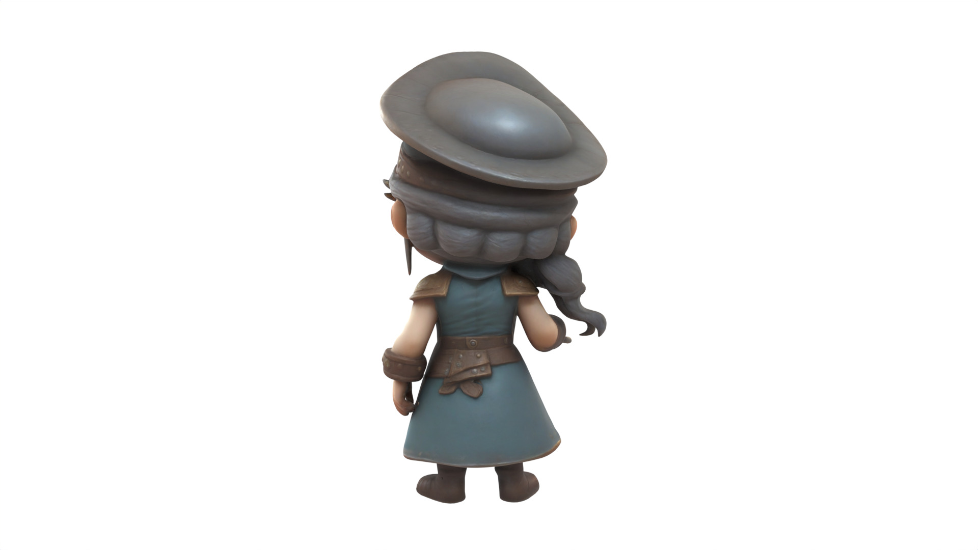 cartoon policewoman 3D print model_3