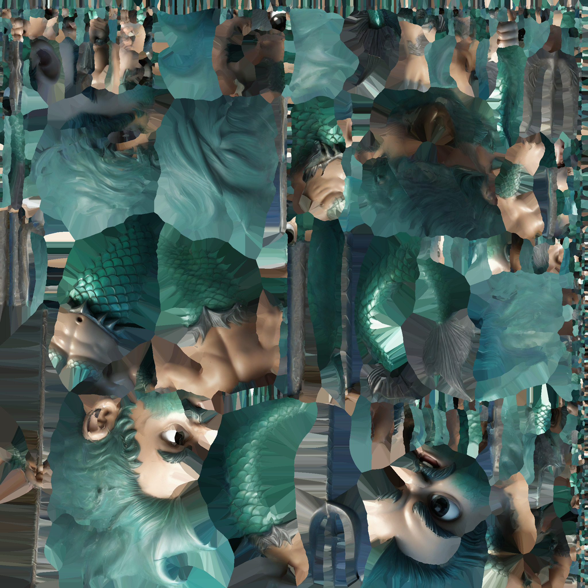 A cartoon mermaid  3D print model_6