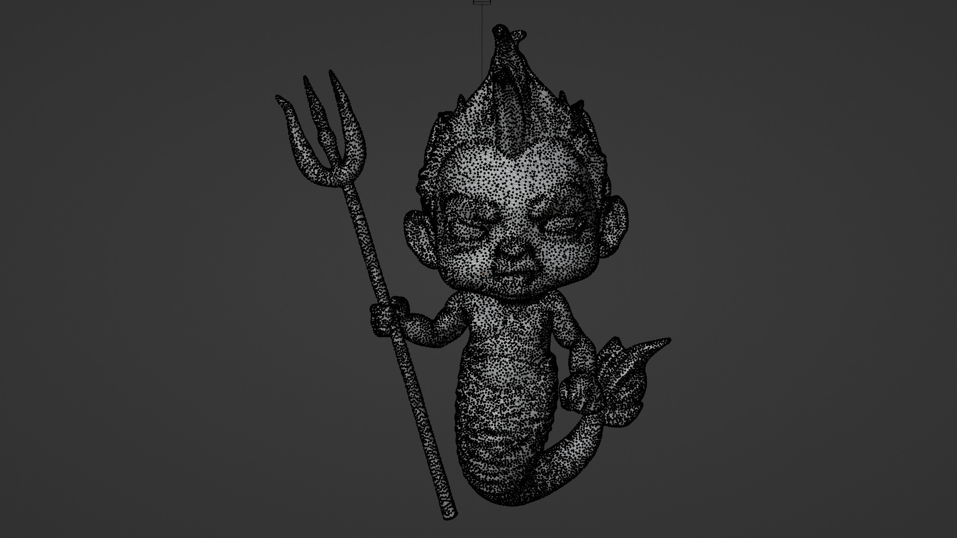 A cartoon mermaid  3D print model_5