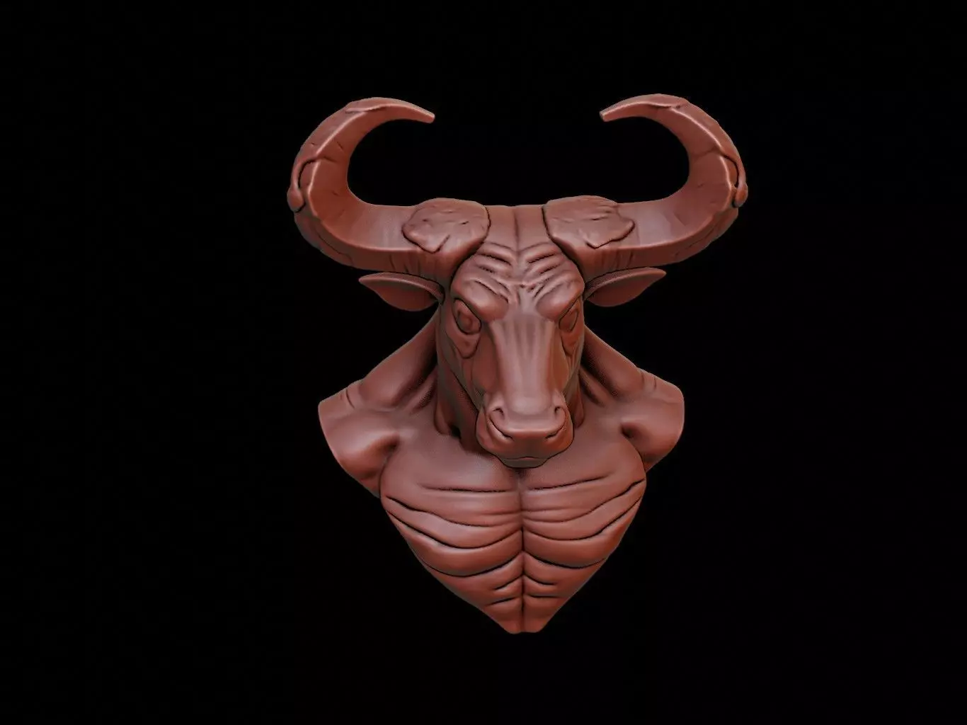 Minotaur Beast Bust 3D print model_0
