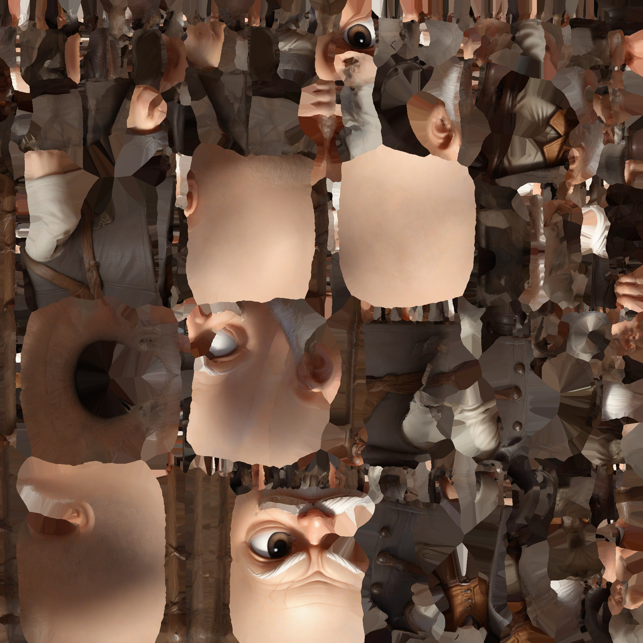 cartoon old man 3D print model_6