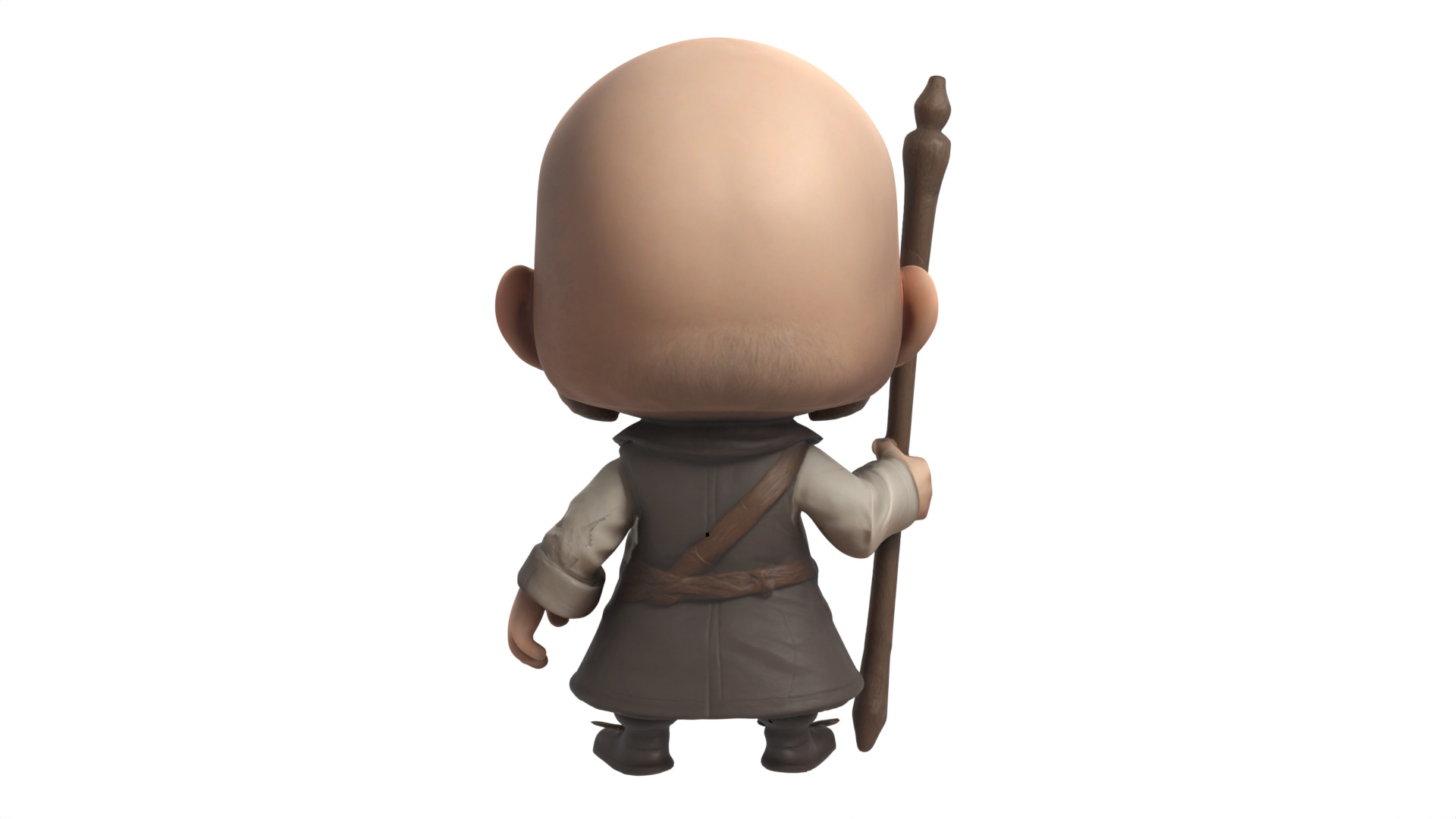 cartoon old man 3D print model_3