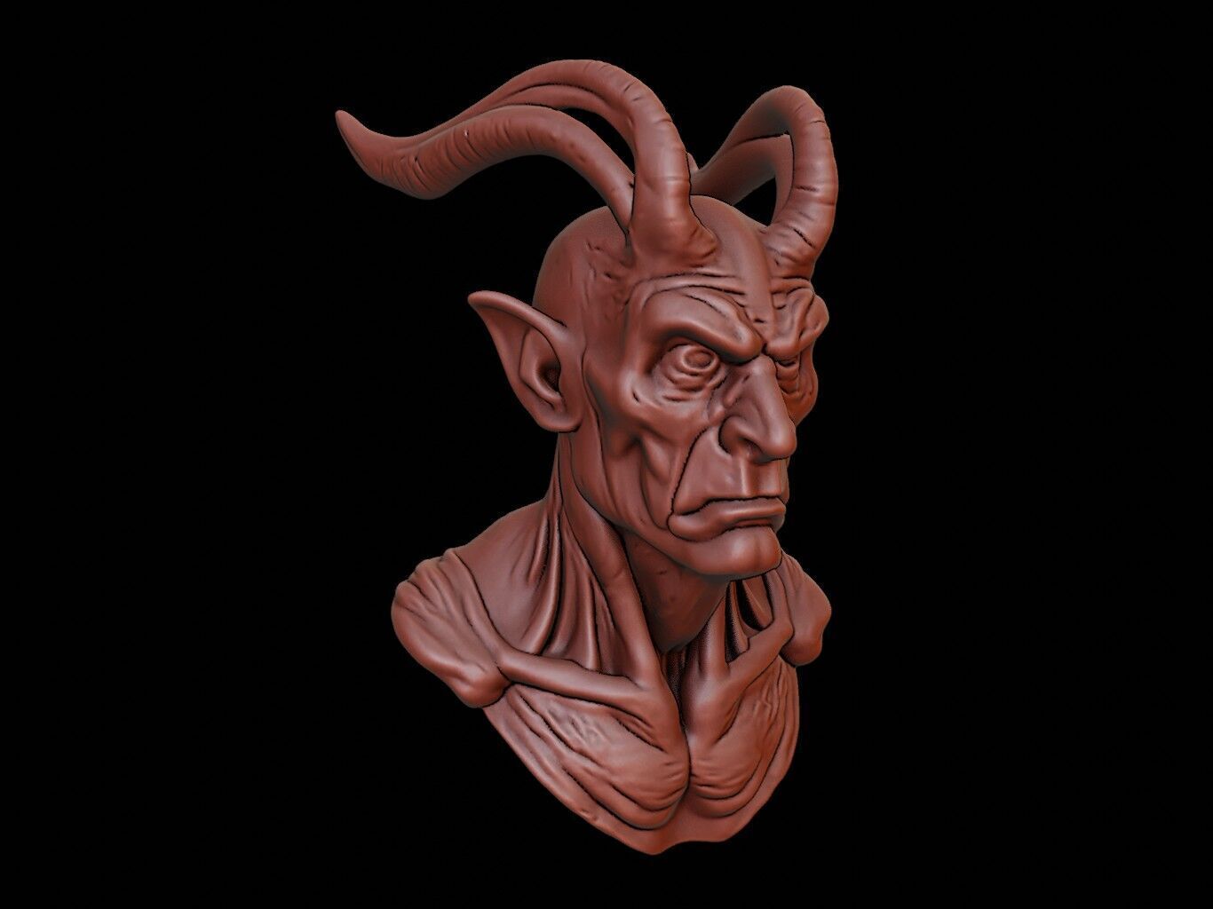 Multi-Eyed Fiend Beast Bust 3D print model_2