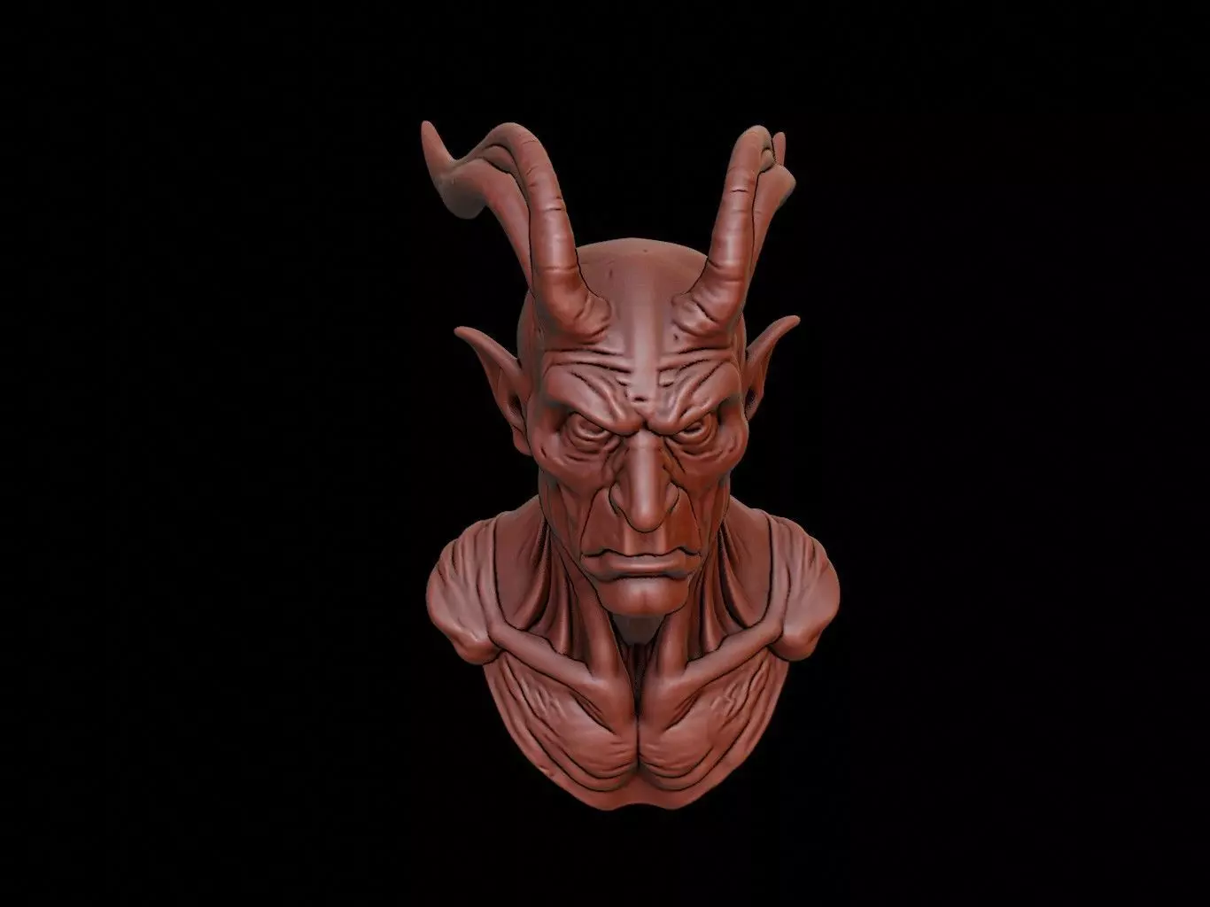 Multi-Eyed Fiend Beast Bust 3D print model_0