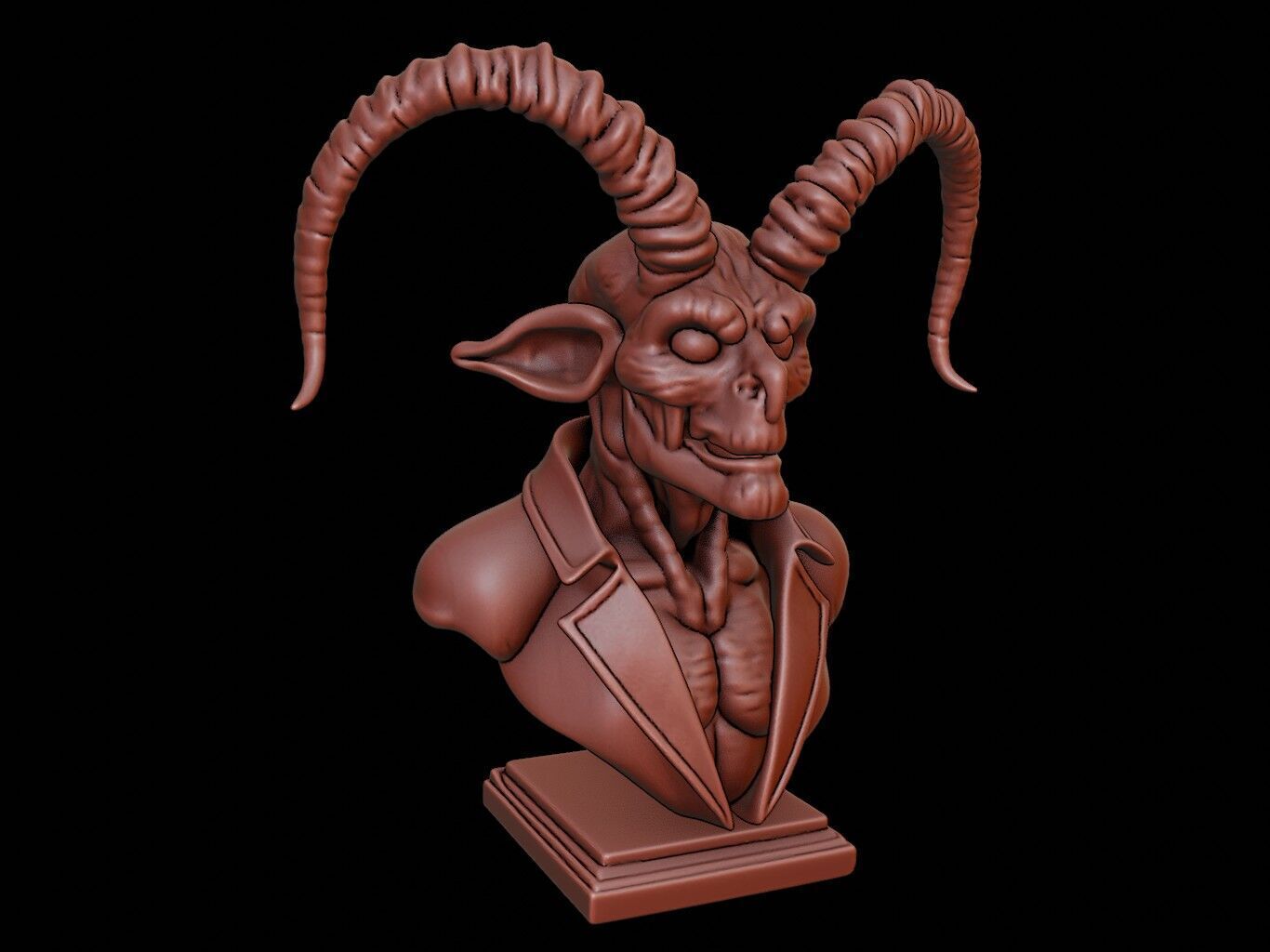 Multi-Eyed Fiend Beast Bust 3D print model_2