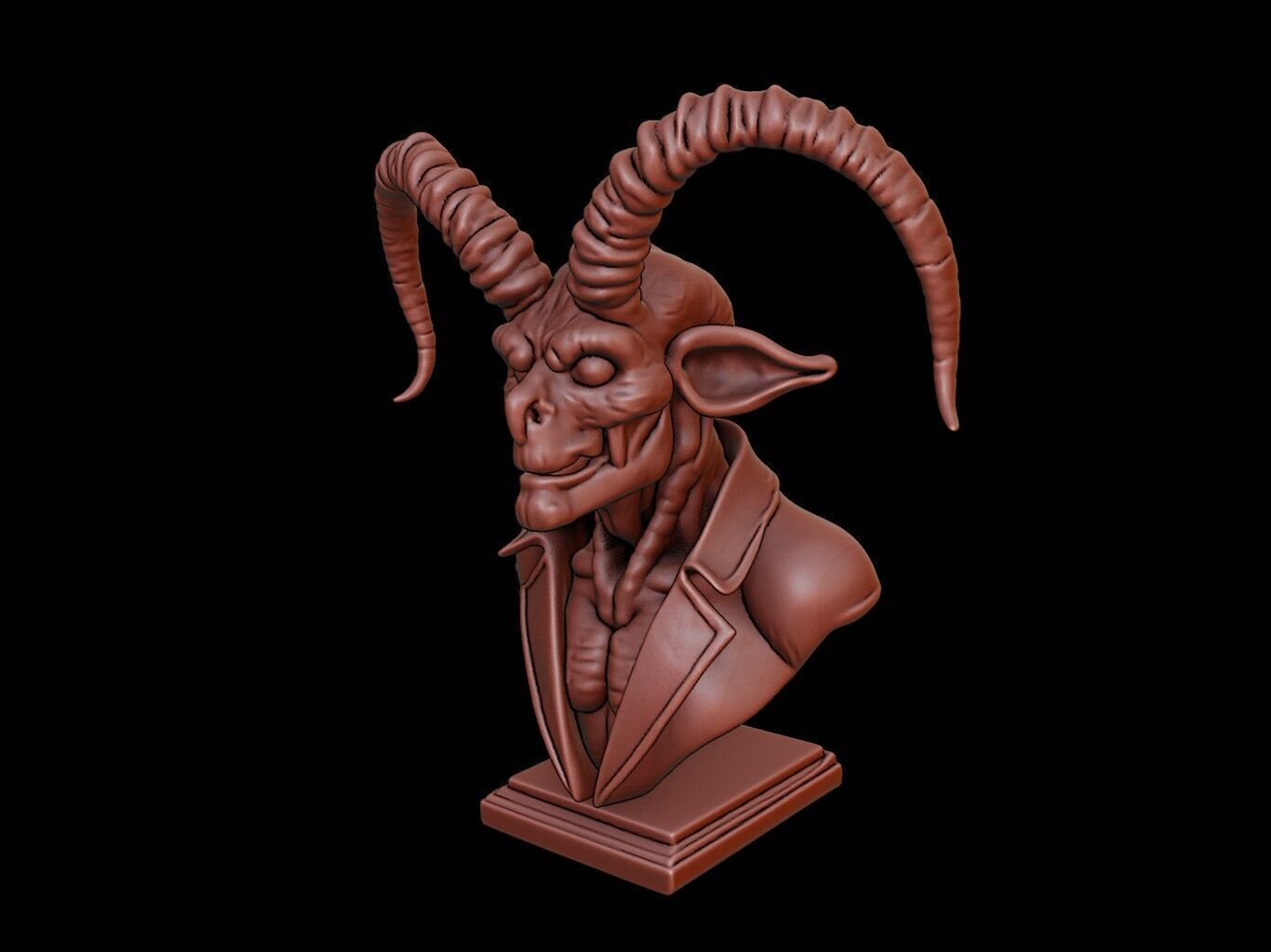 Multi-Eyed Fiend Beast Bust 3D print model_1