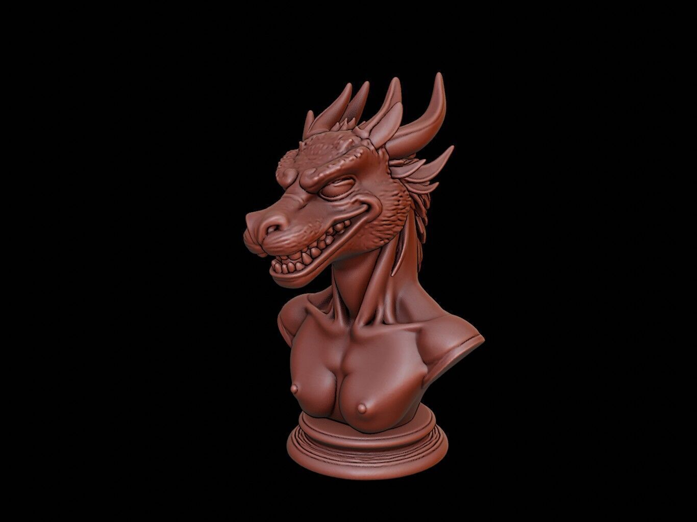 Naga Beast Bust 3D print model_1
