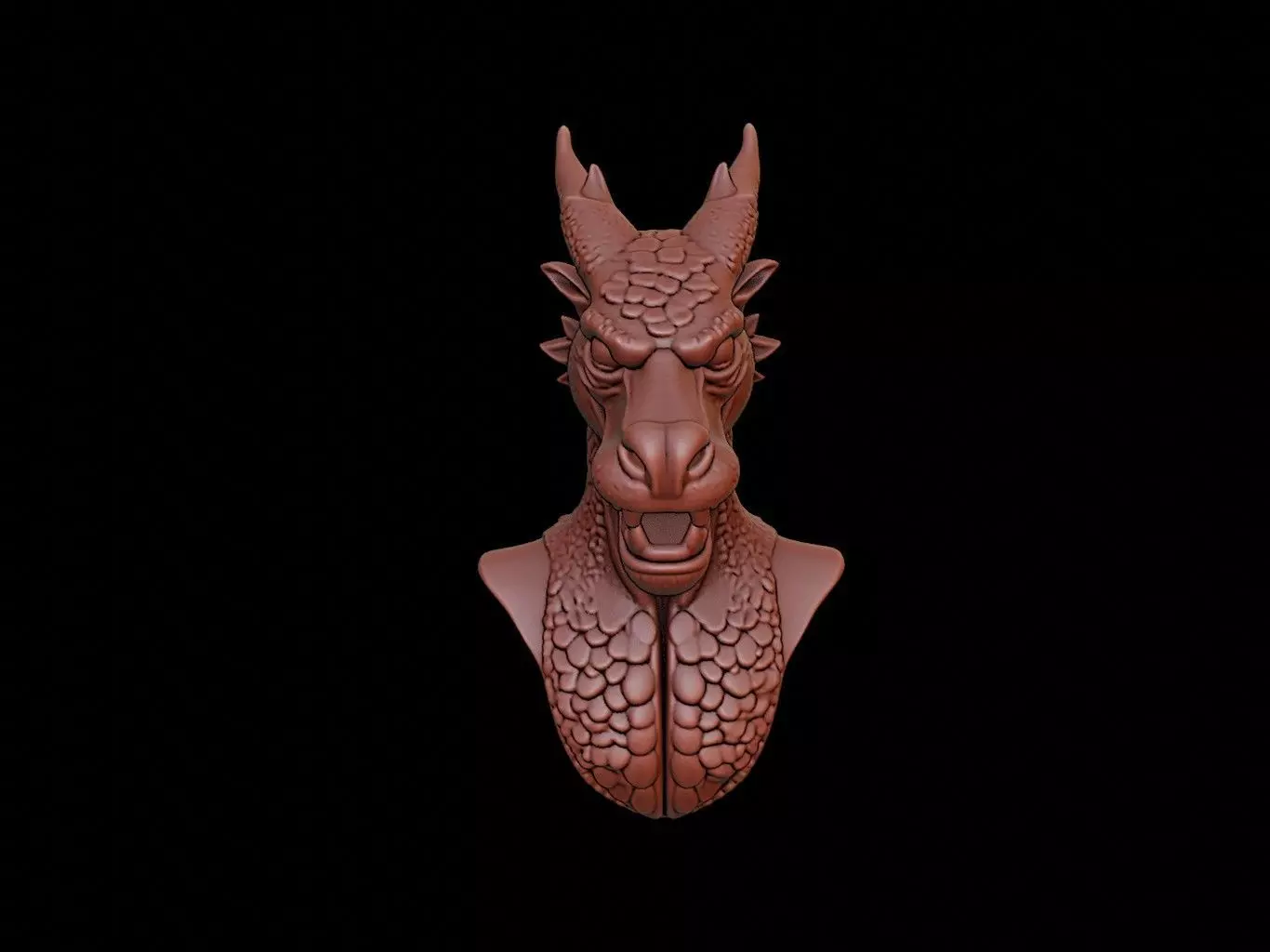 Naga Beast Bust 3D print model