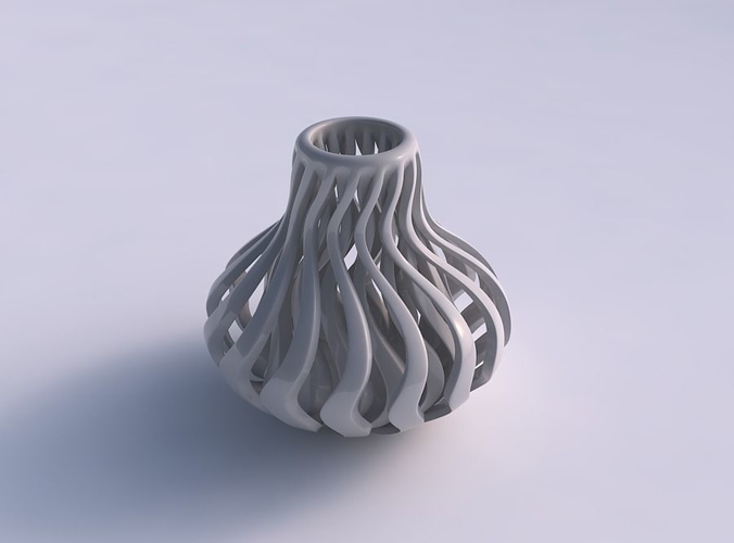 Vase curved with sharp muscle structure squeezed