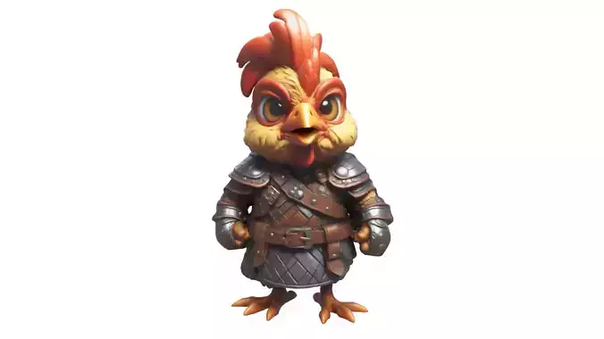 cartoon chiken 3D print model
