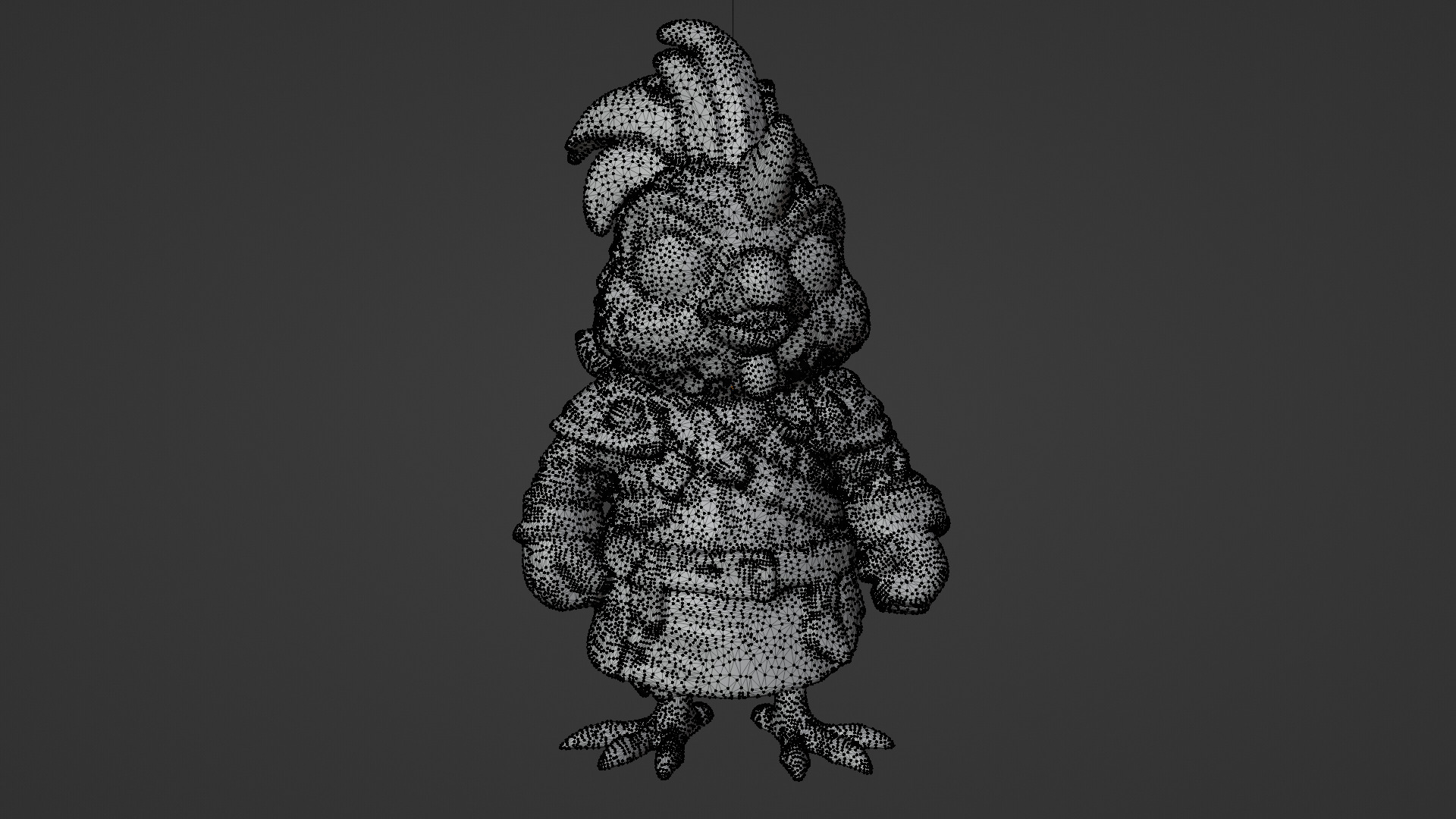 cartoon chiken 3D print model_4