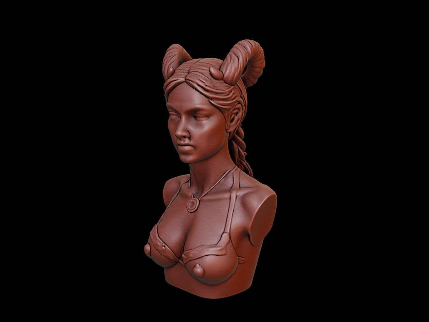 Nymph Beast Bust 3D print model_1