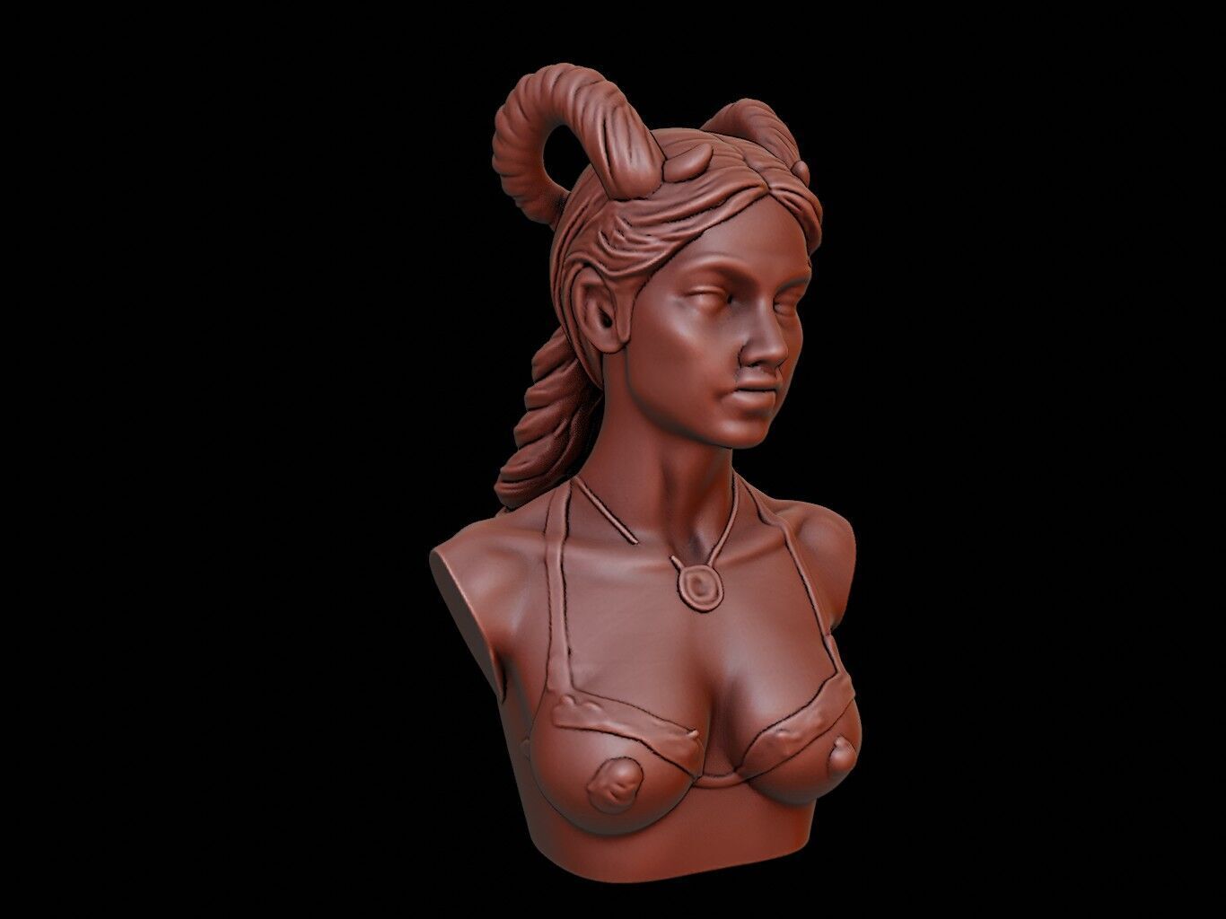 Nymph Beast Bust 3D print model_2