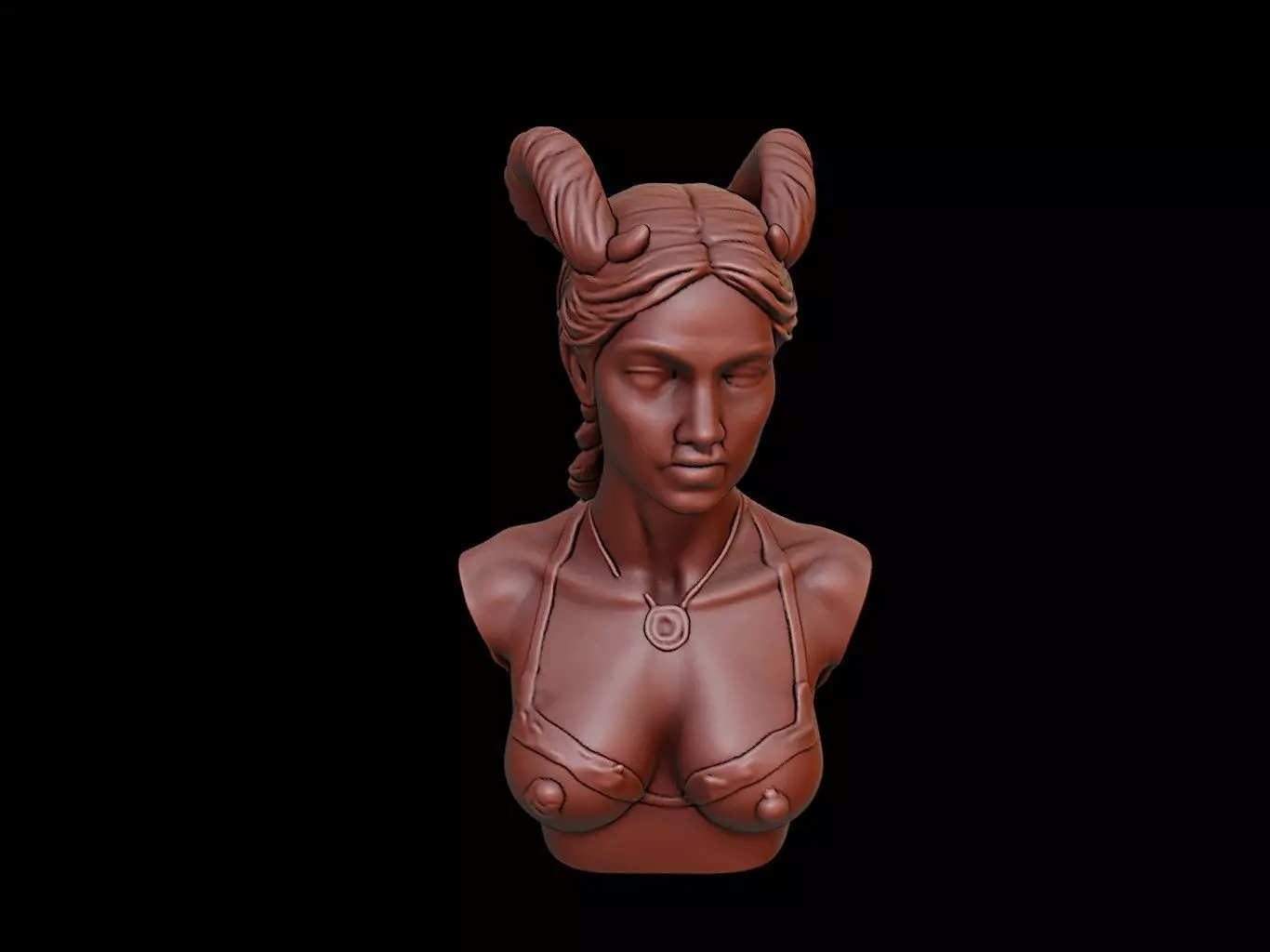 Nymph Beast Bust 3D print model_0