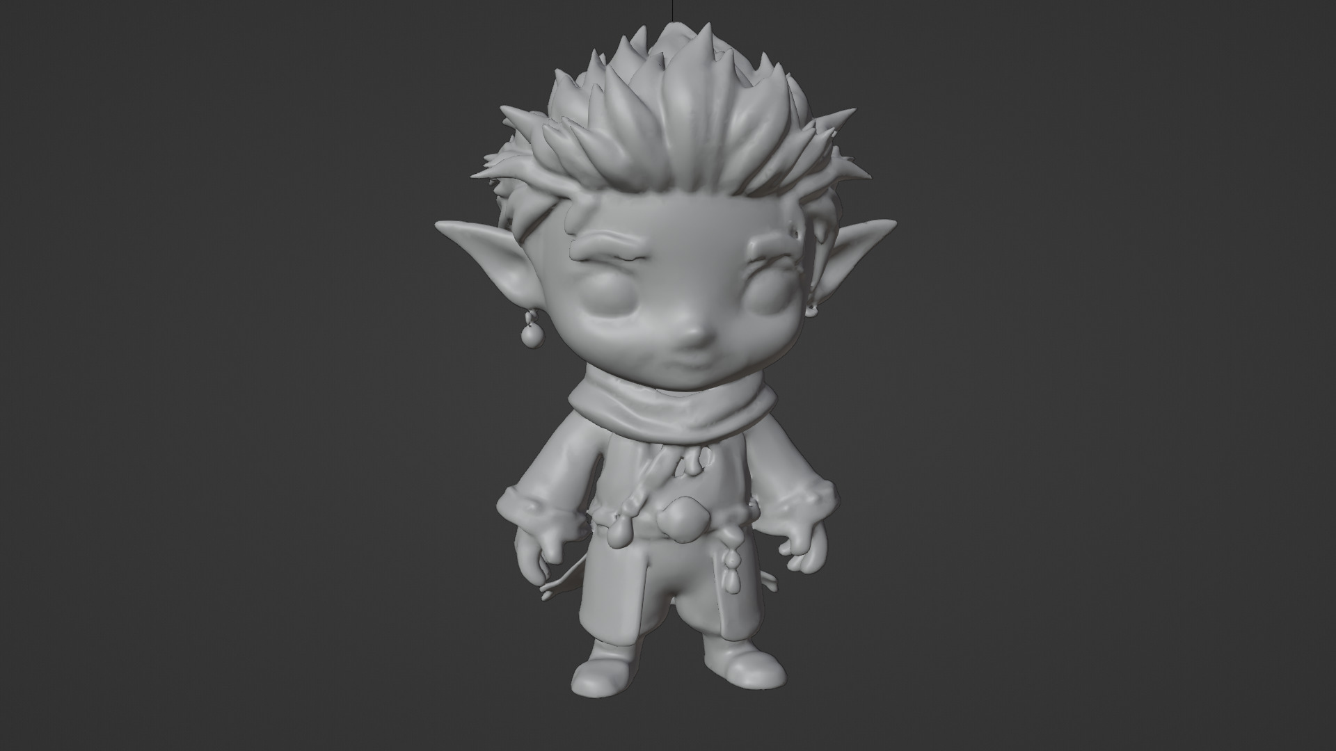 carton girl  3D print model_4