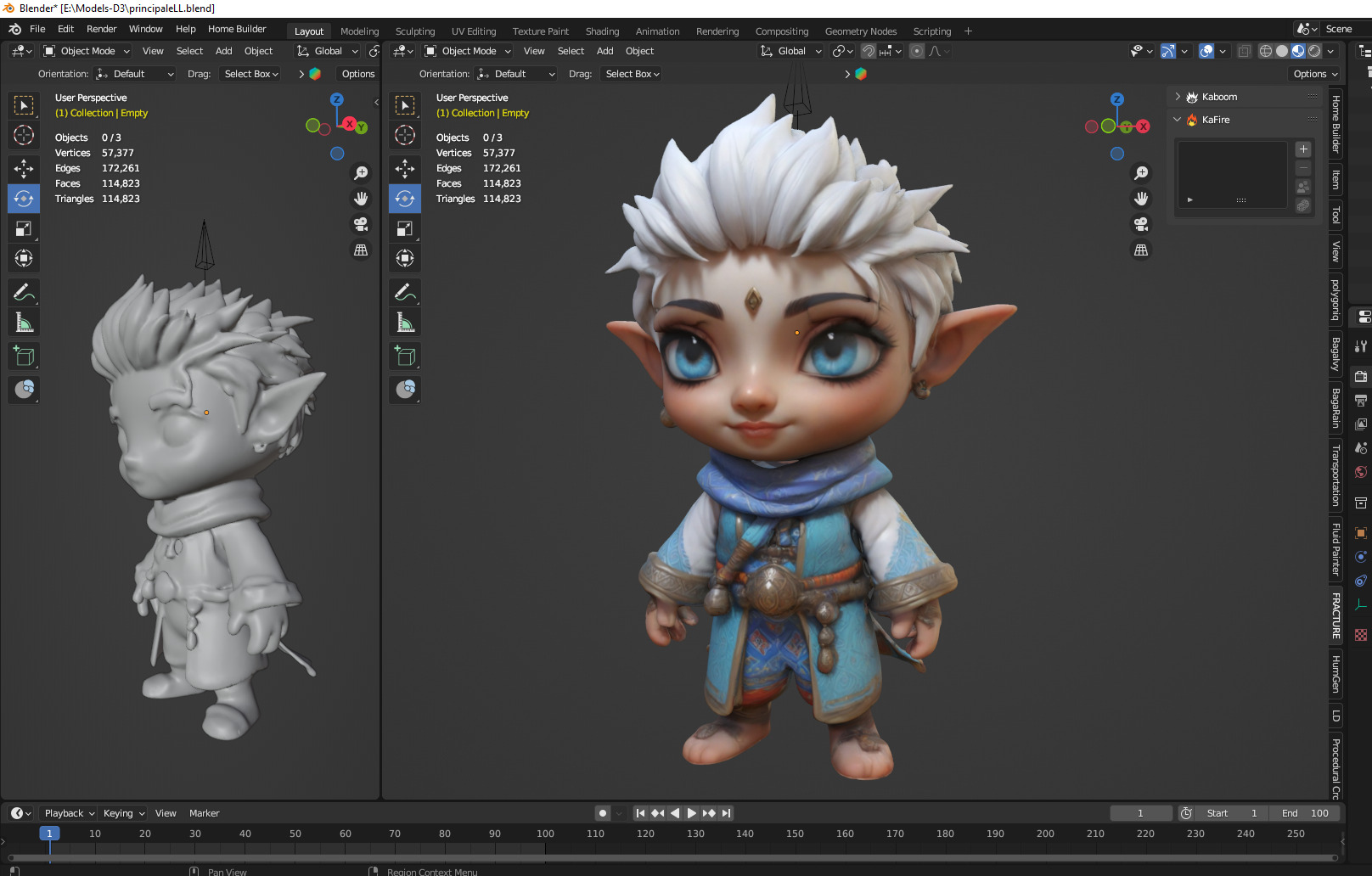 carton girl  3D print model_2