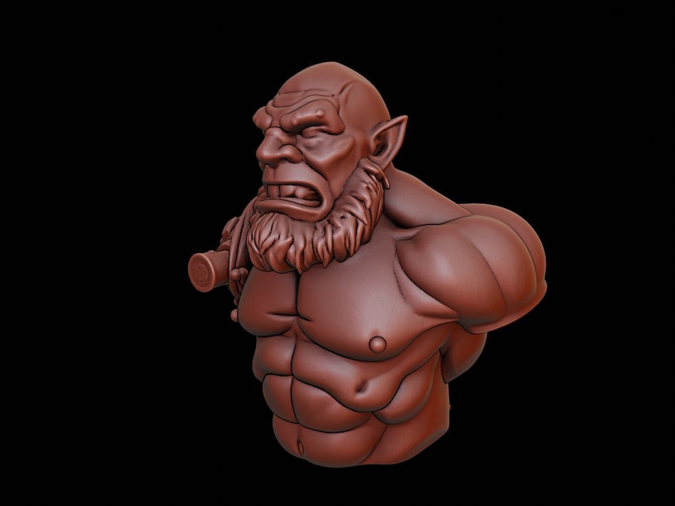 Ogre Beast Bust 3D print model_1