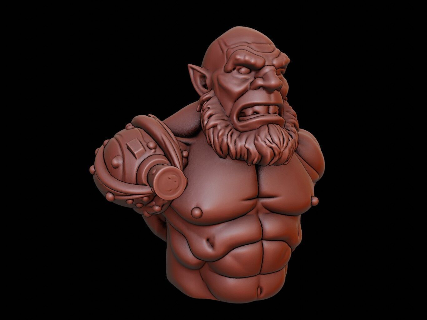Ogre Beast Bust 3D print model_2