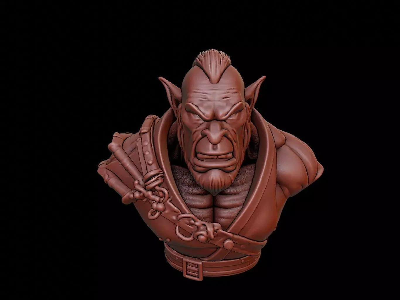 Orc Beast Bust 3D print model